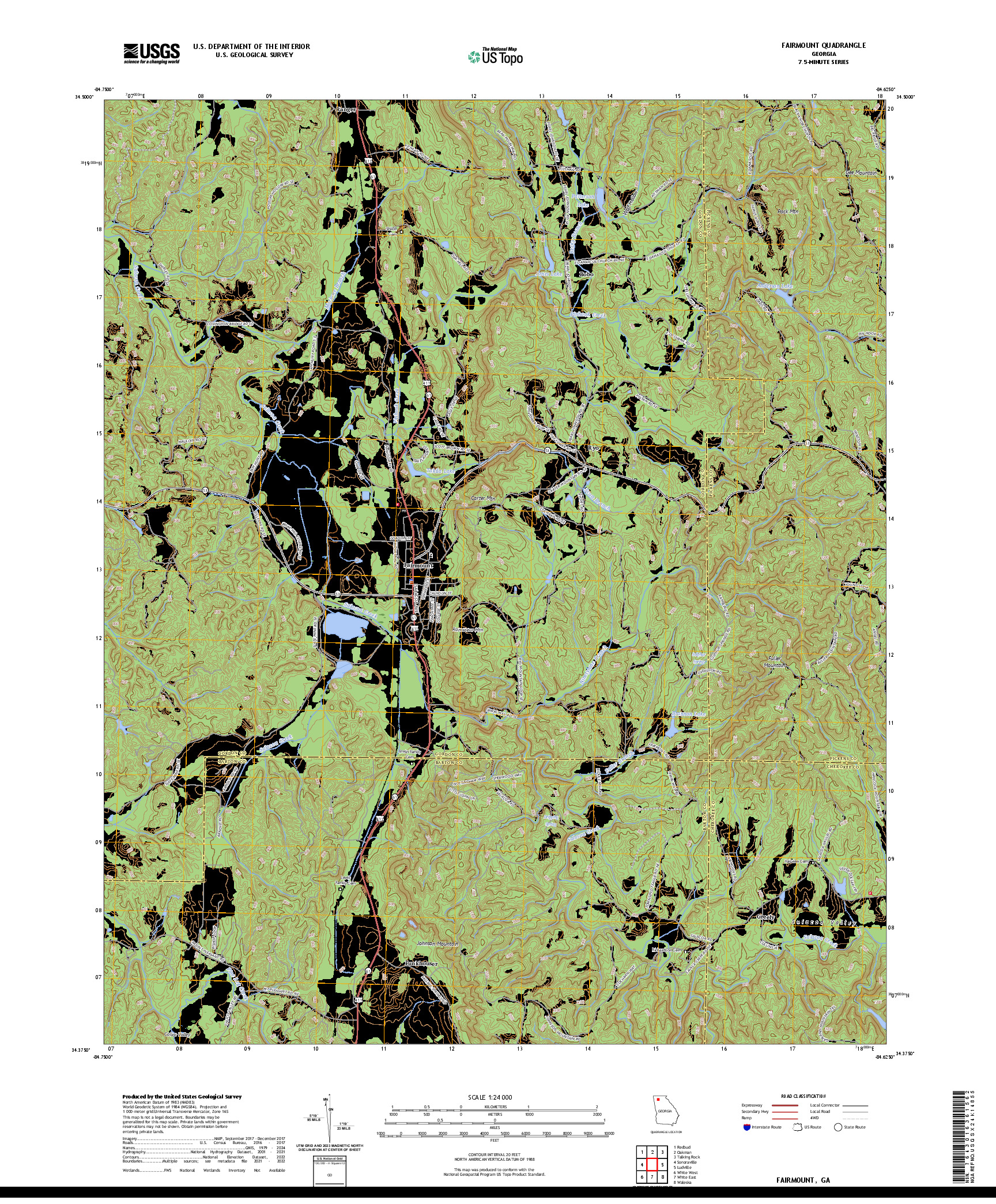 US TOPO 7.5-MINUTE MAP FOR FAIRMOUNT, GA