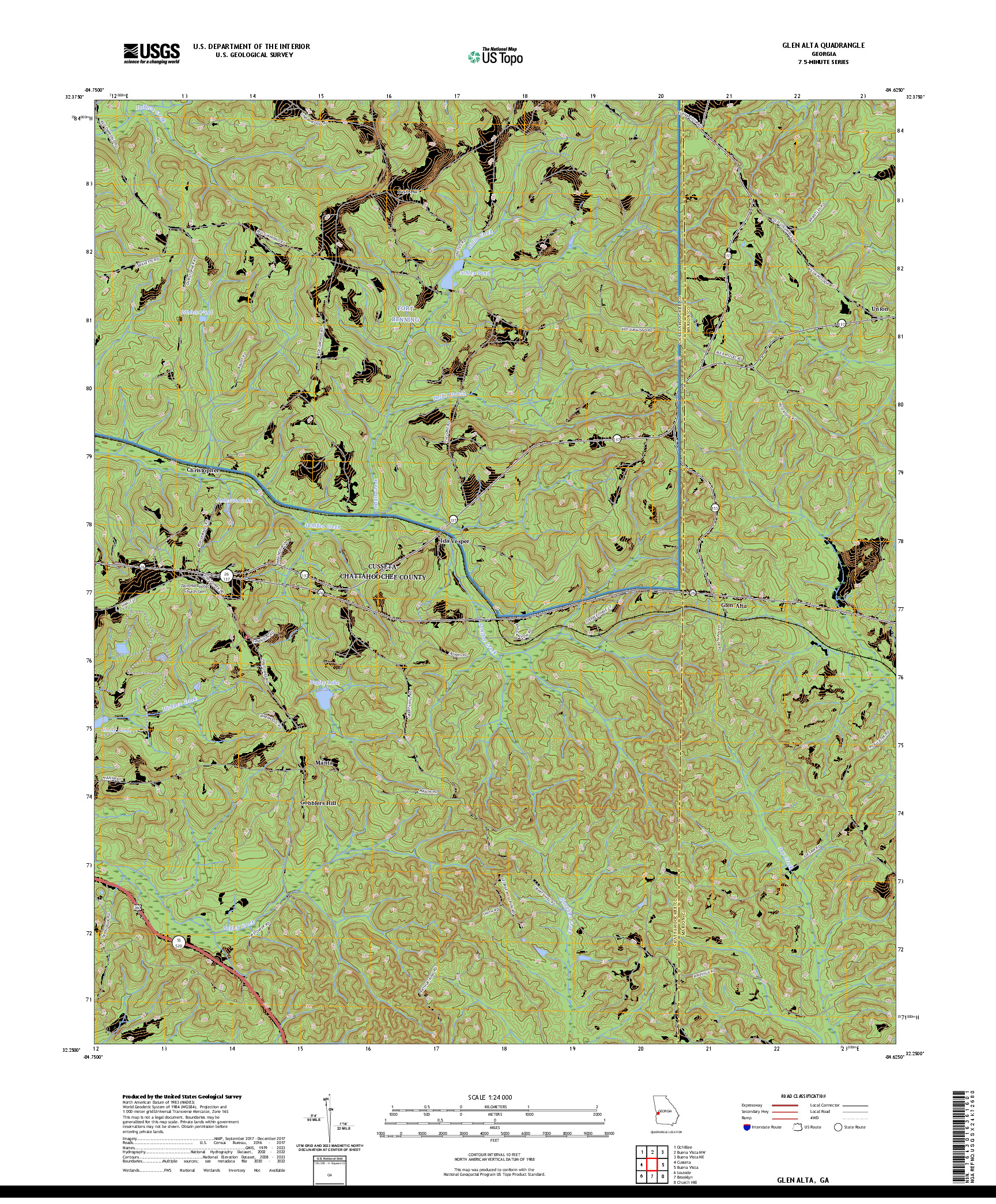 US TOPO 7.5-MINUTE MAP FOR GLEN ALTA, GA