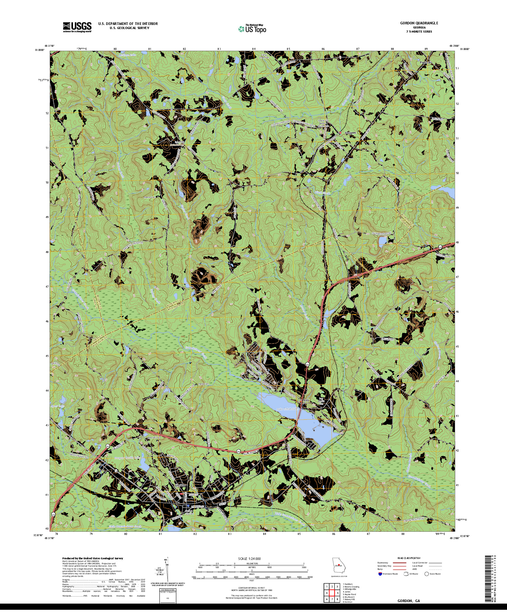 US TOPO 7.5-MINUTE MAP FOR GORDON, GA