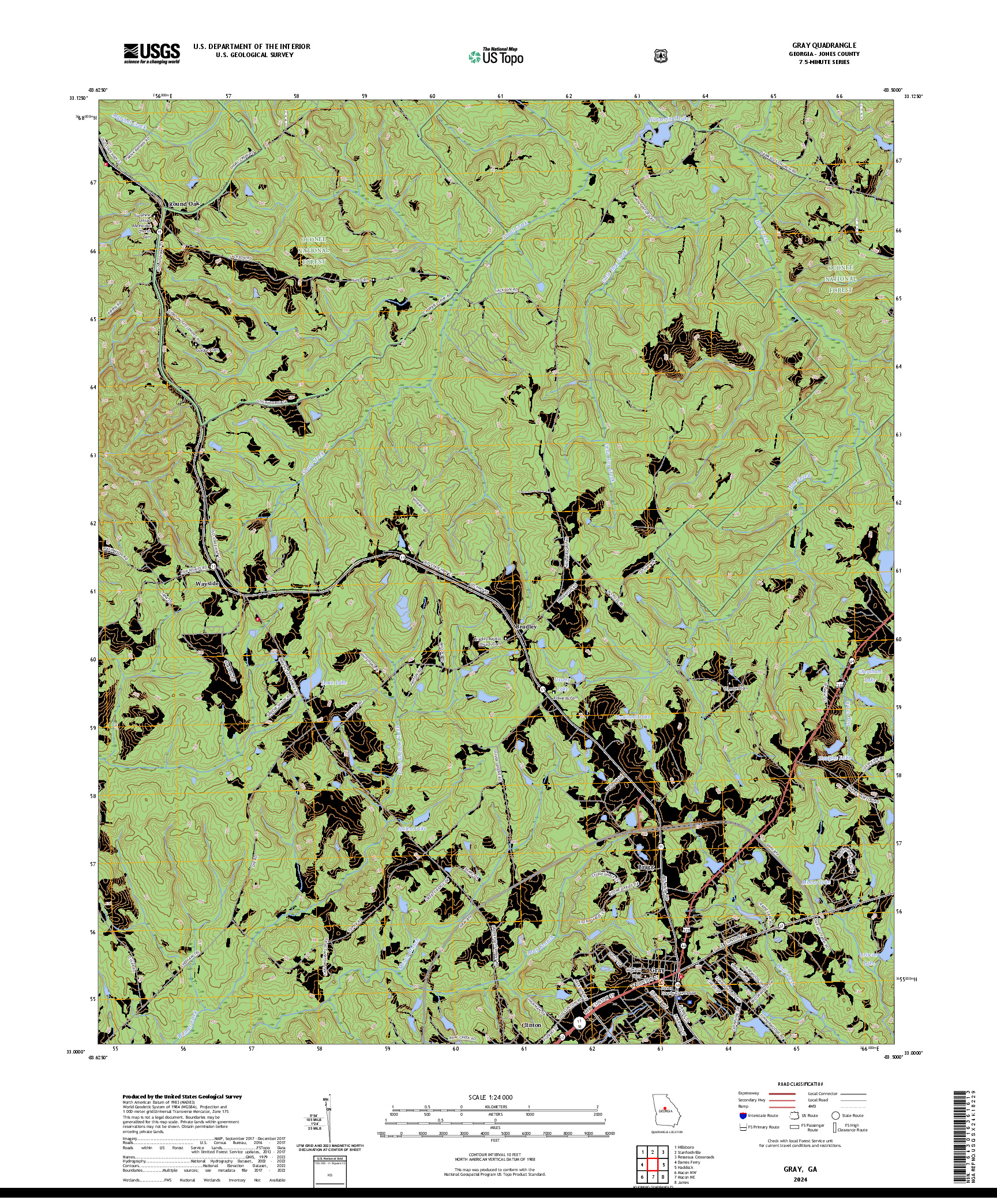 US TOPO 7.5-MINUTE MAP FOR GRAY, GA