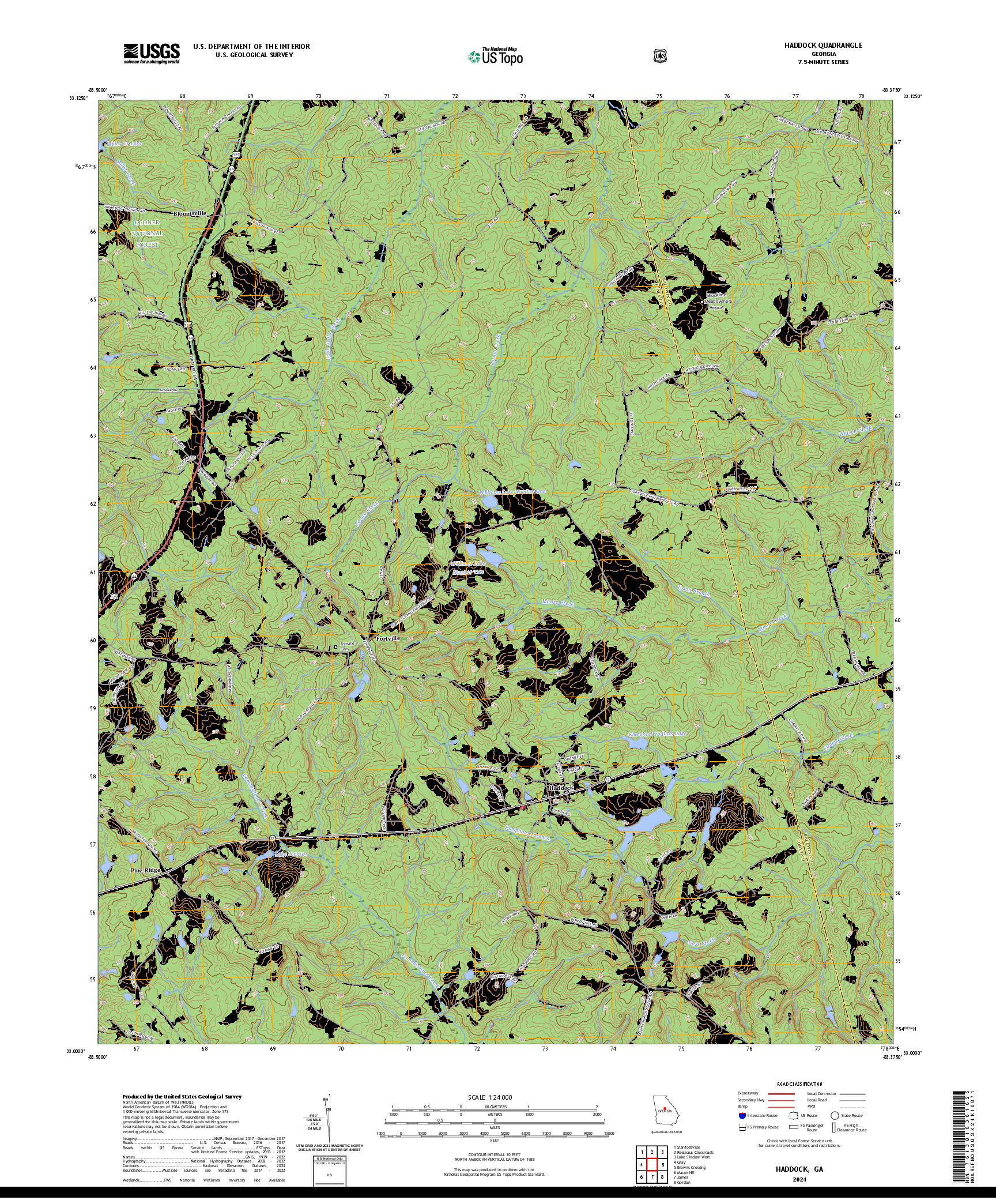 US TOPO 7.5-MINUTE MAP FOR HADDOCK, GA
