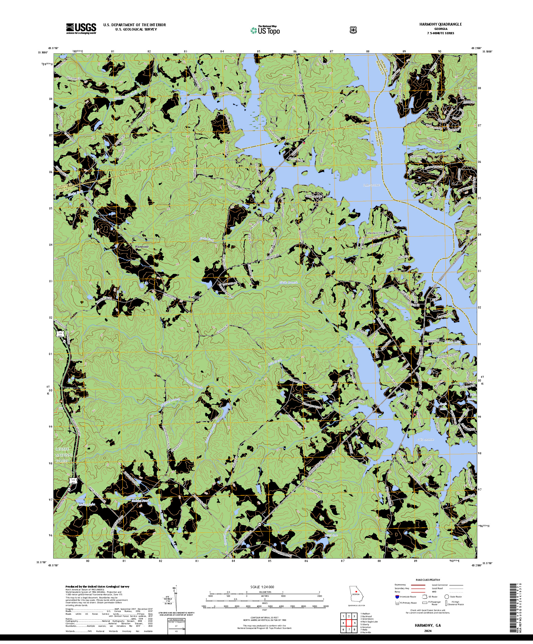 US TOPO 7.5-MINUTE MAP FOR HARMONY, GA