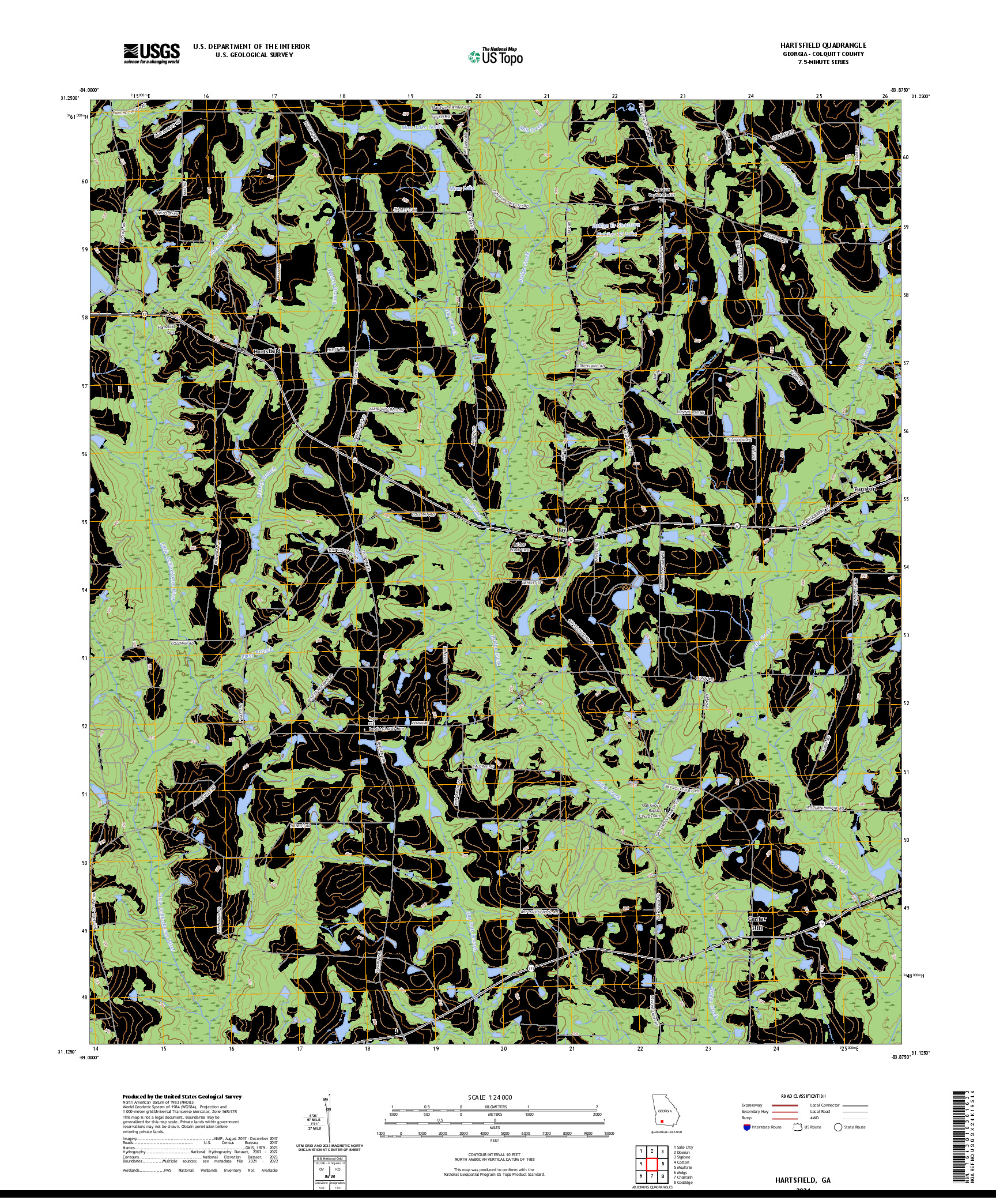 US TOPO 7.5-MINUTE MAP FOR HARTSFIELD, GA