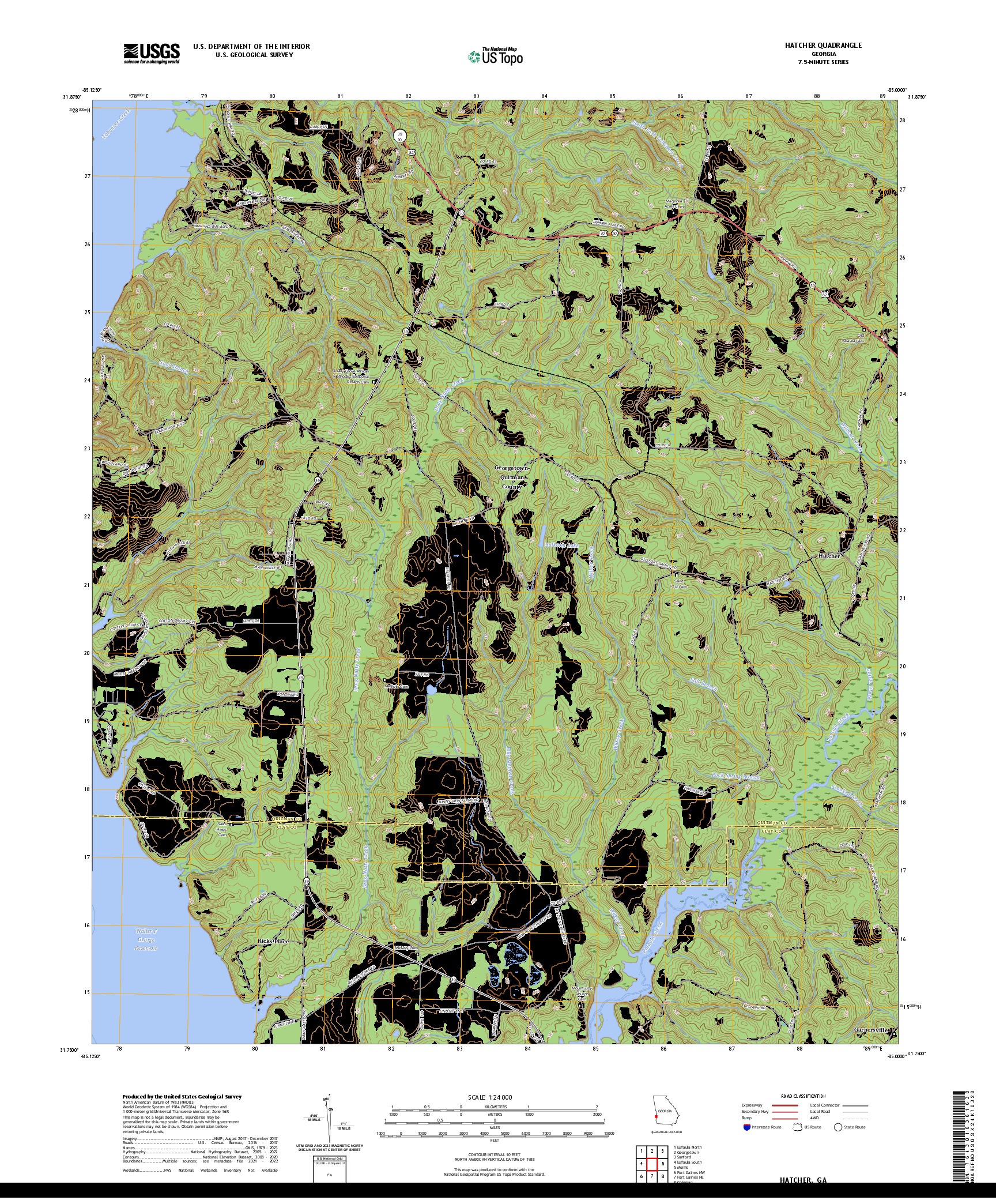 US TOPO 7.5-MINUTE MAP FOR HATCHER, GA
