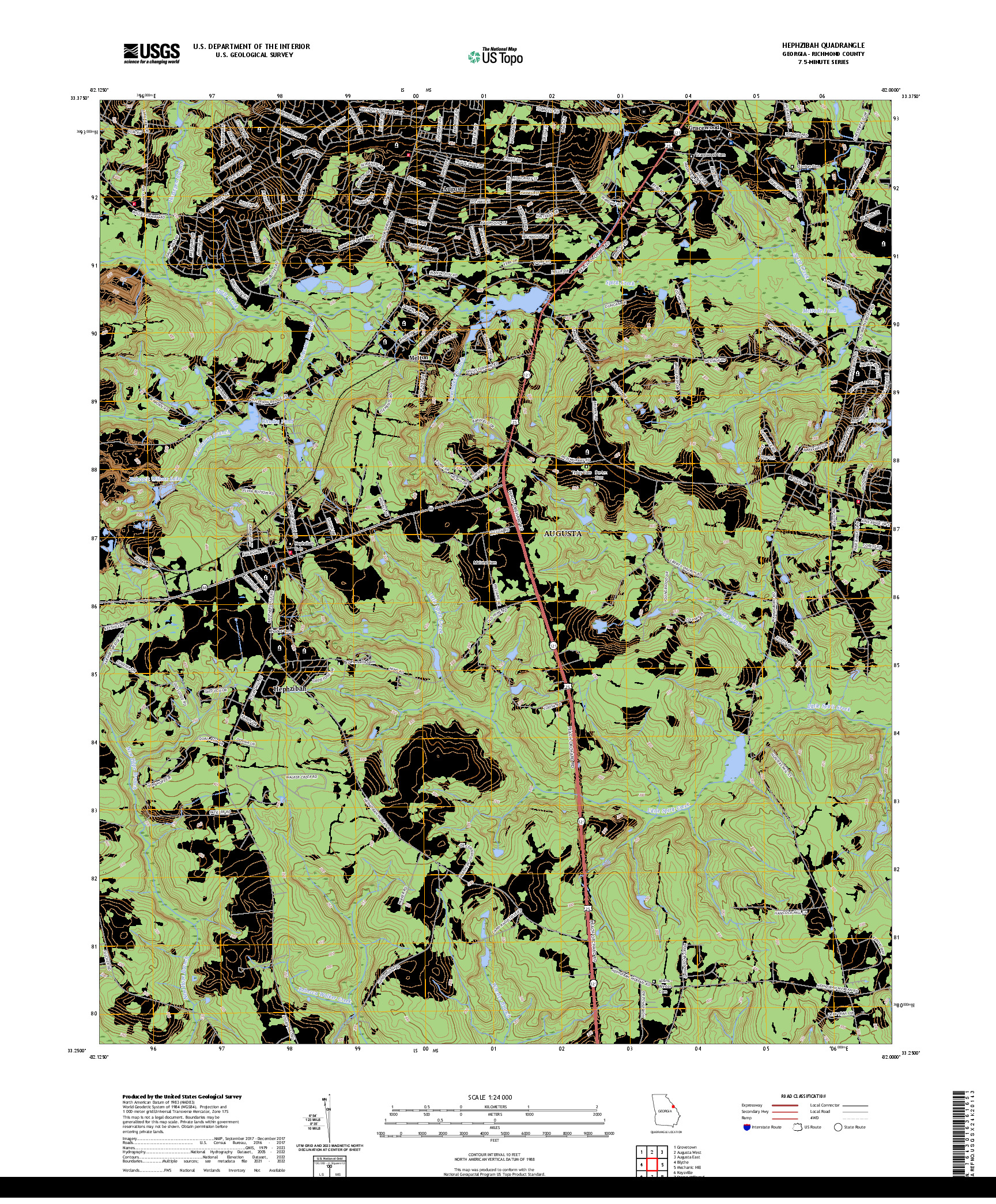 US TOPO 7.5-MINUTE MAP FOR HEPHZIBAH, GA