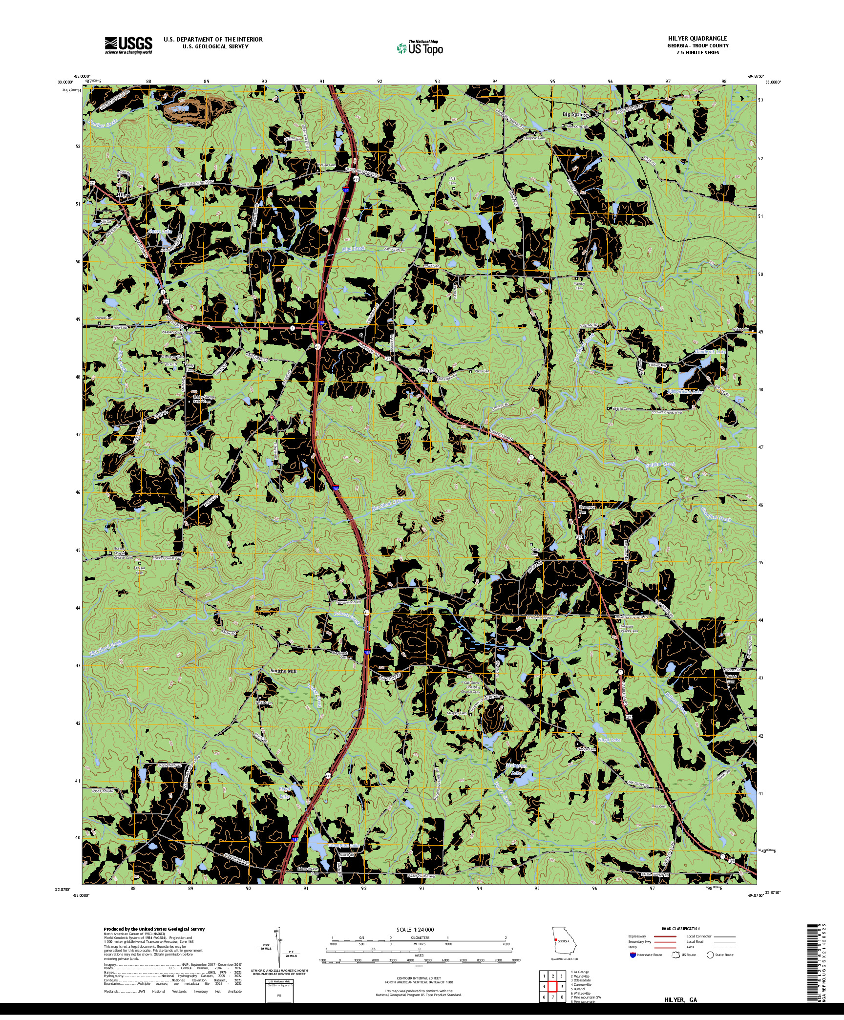 US TOPO 7.5-MINUTE MAP FOR HILYER, GA
