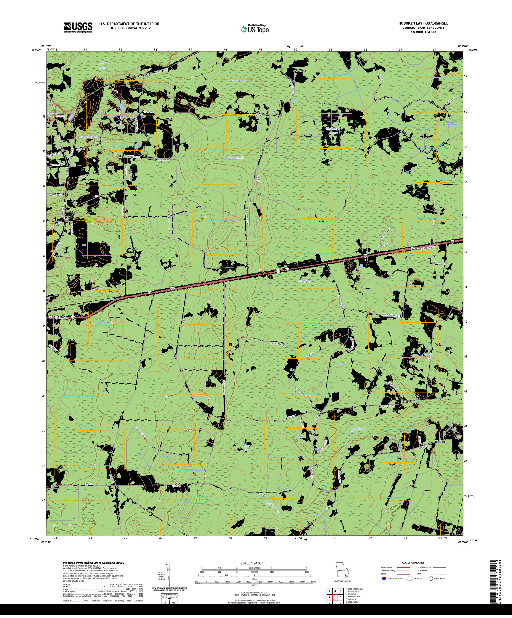 US TOPO 7.5-MINUTE MAP FOR HOBOKEN EAST, GA