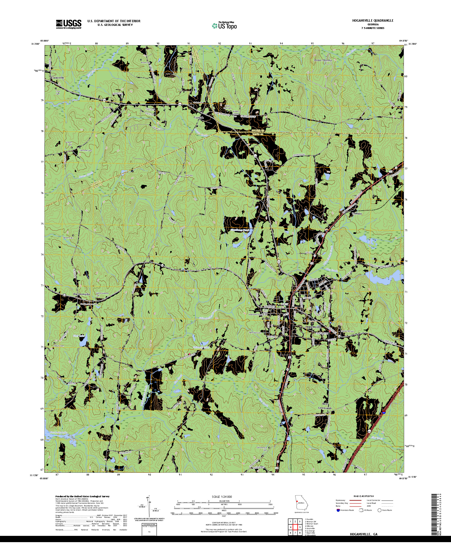 US TOPO 7.5-MINUTE MAP FOR HOGANSVILLE, GA