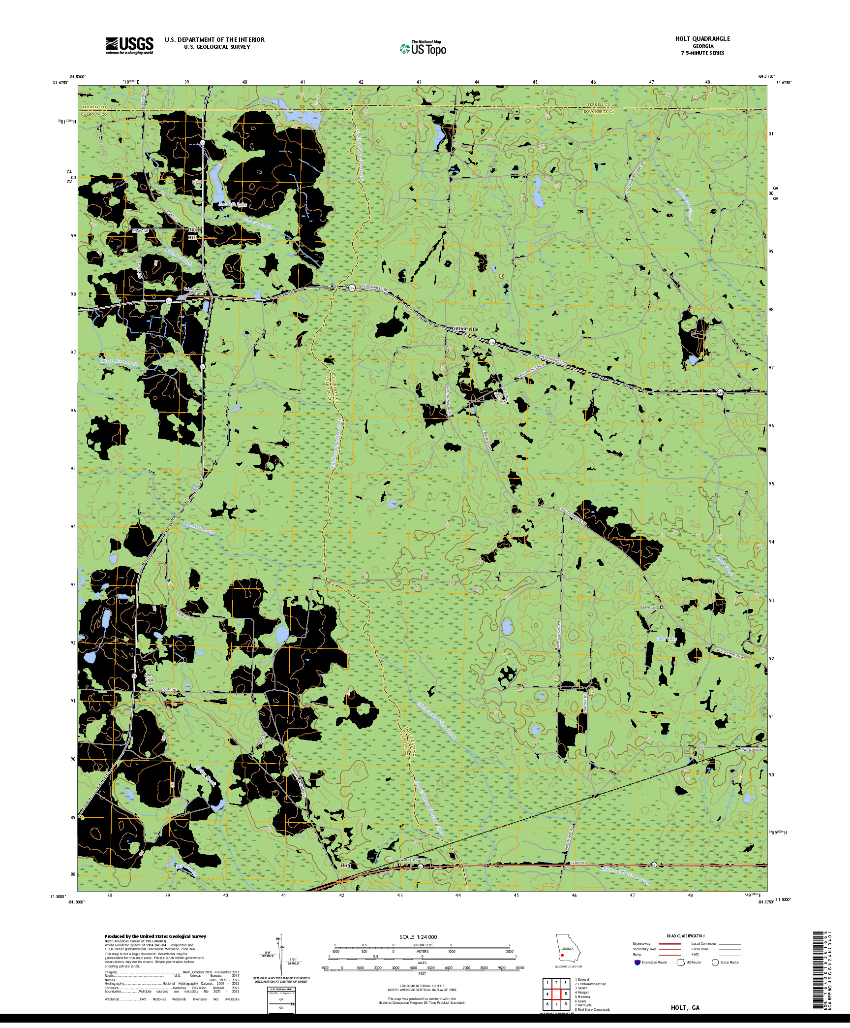 US TOPO 7.5-MINUTE MAP FOR HOLT, GA