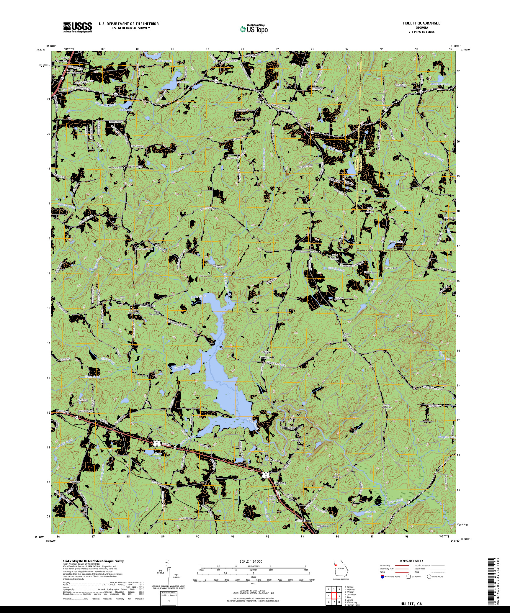 US TOPO 7.5-MINUTE MAP FOR HULETT, GA