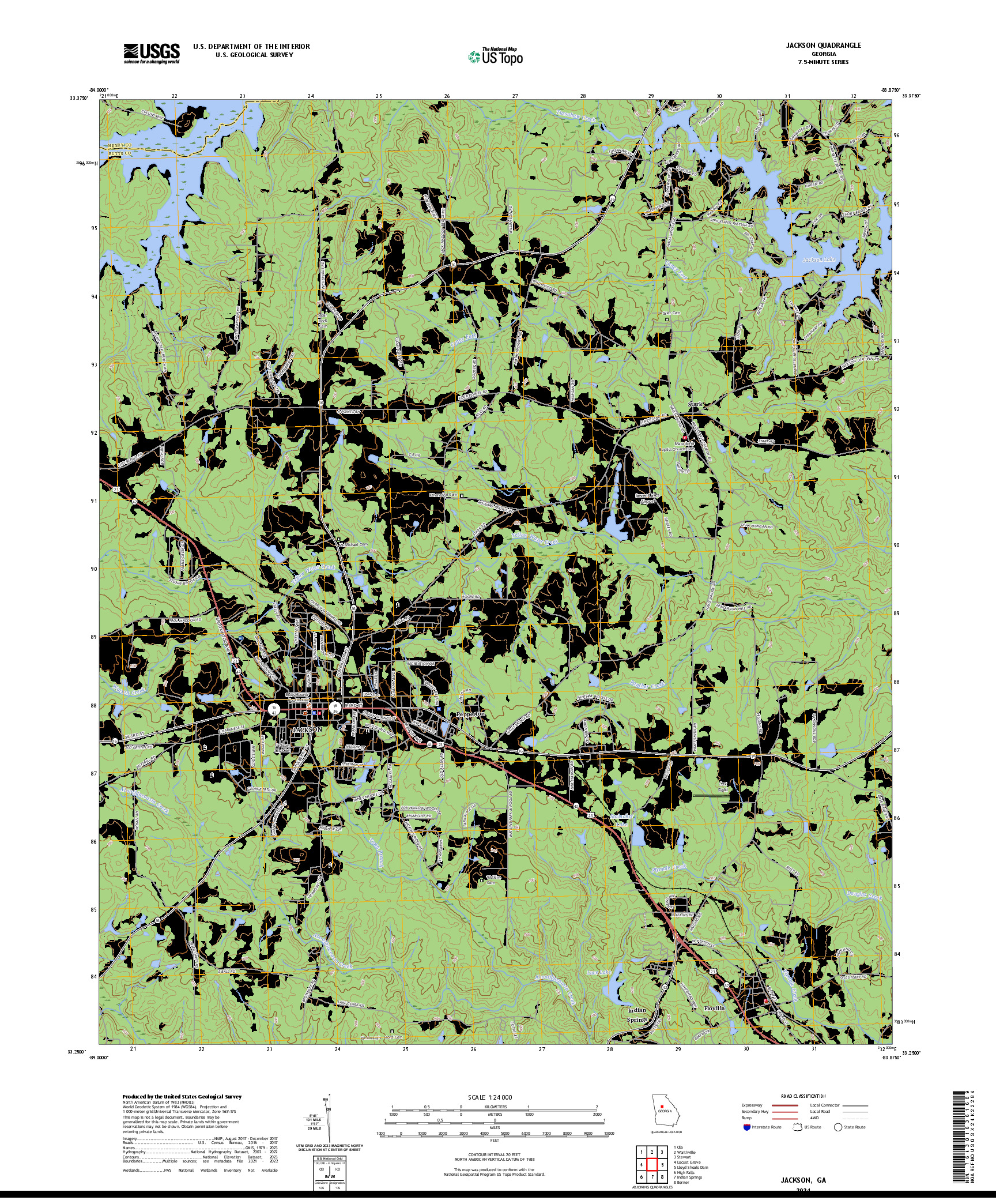 US TOPO 7.5-MINUTE MAP FOR JACKSON, GA