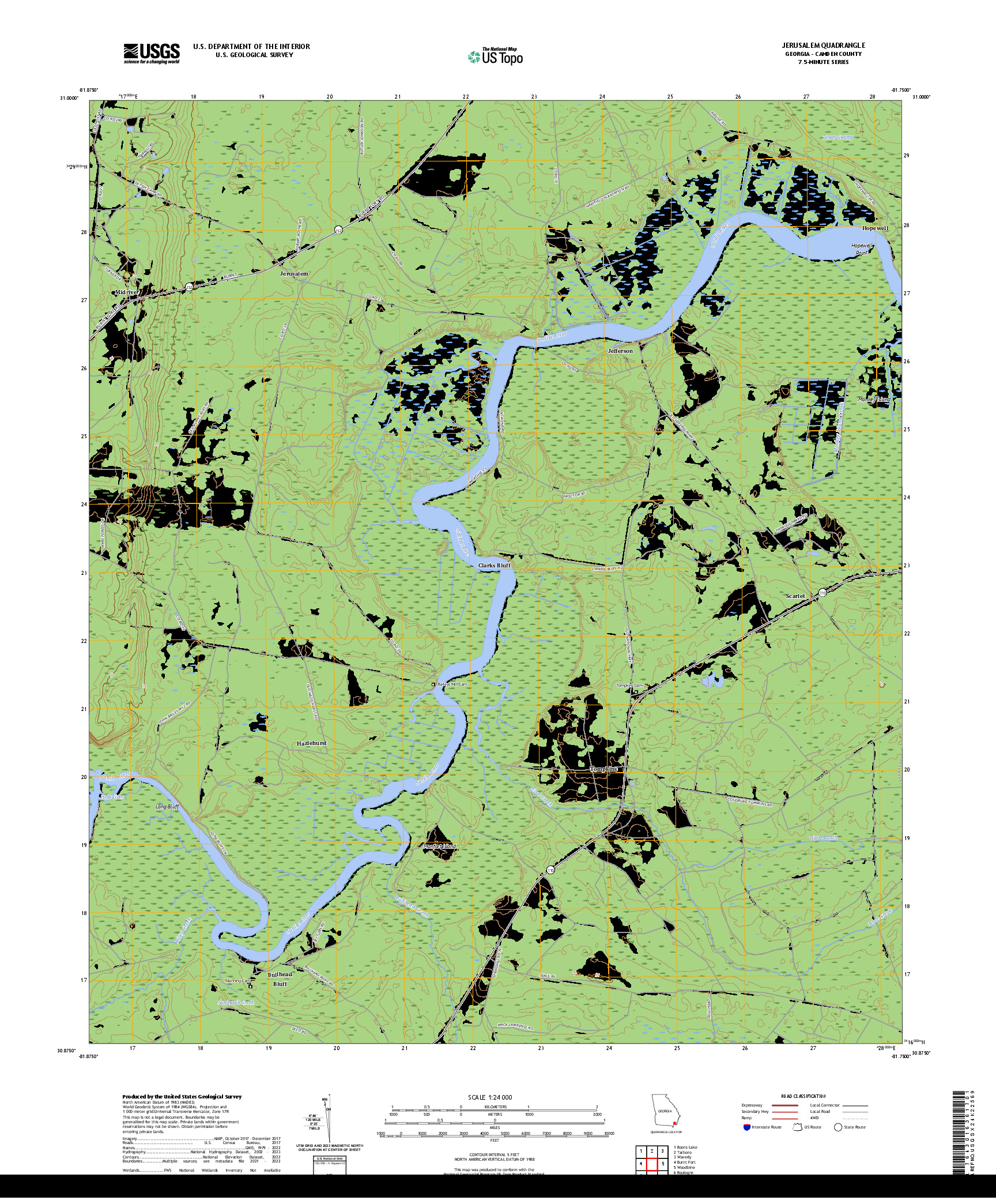 US TOPO 7.5-MINUTE MAP FOR JERUSALEM, GA
