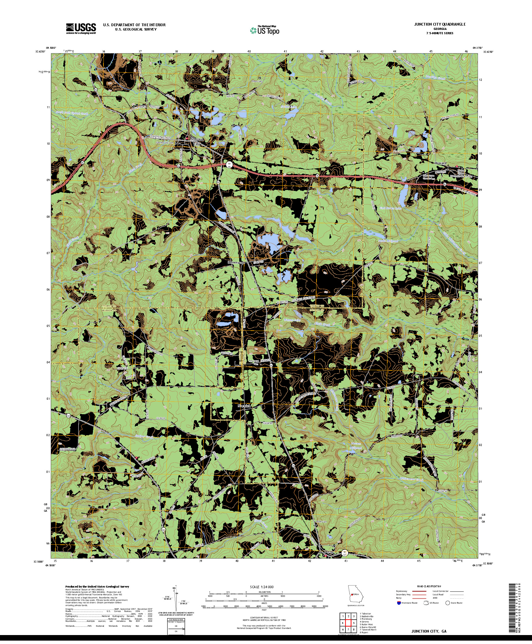 US TOPO 7.5-MINUTE MAP FOR JUNCTION CITY, GA