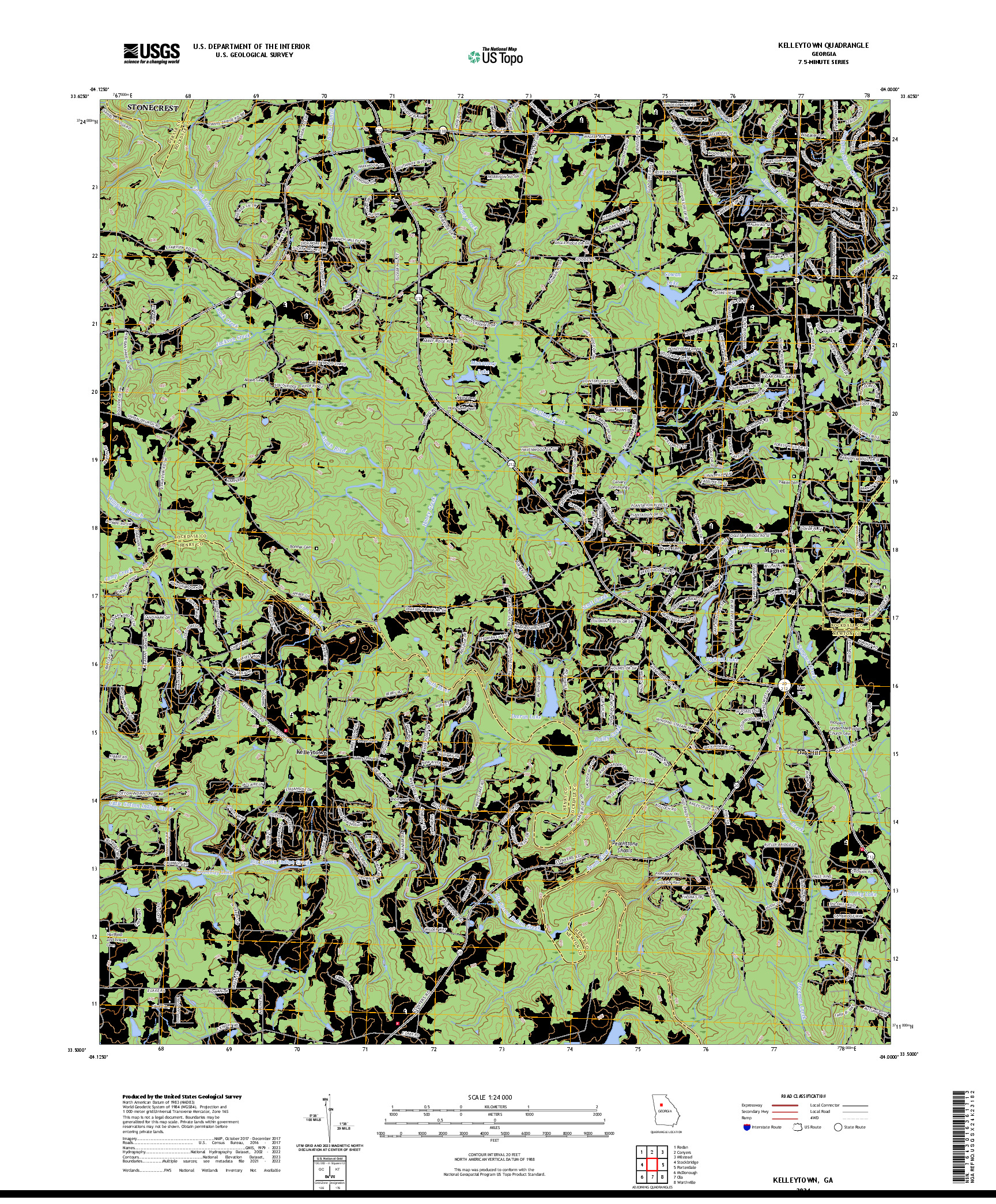 US TOPO 7.5-MINUTE MAP FOR KELLEYTOWN, GA