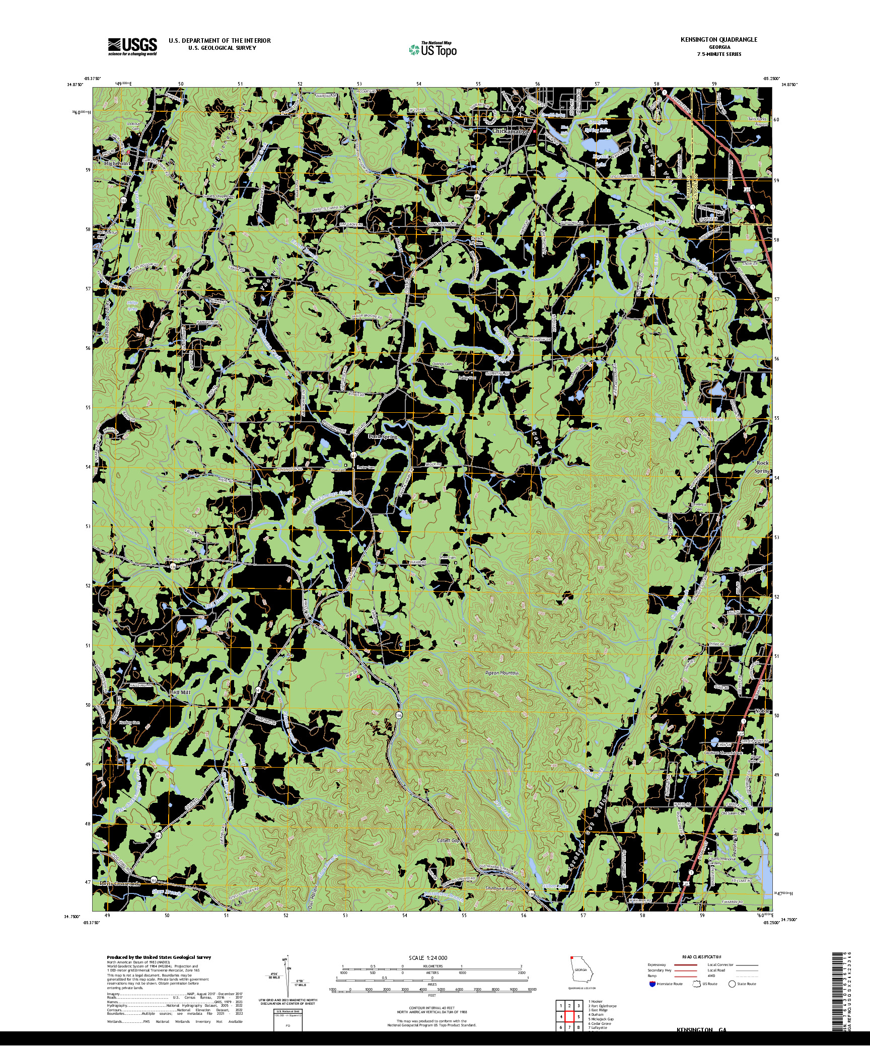 US TOPO 7.5-MINUTE MAP FOR KENSINGTON, GA