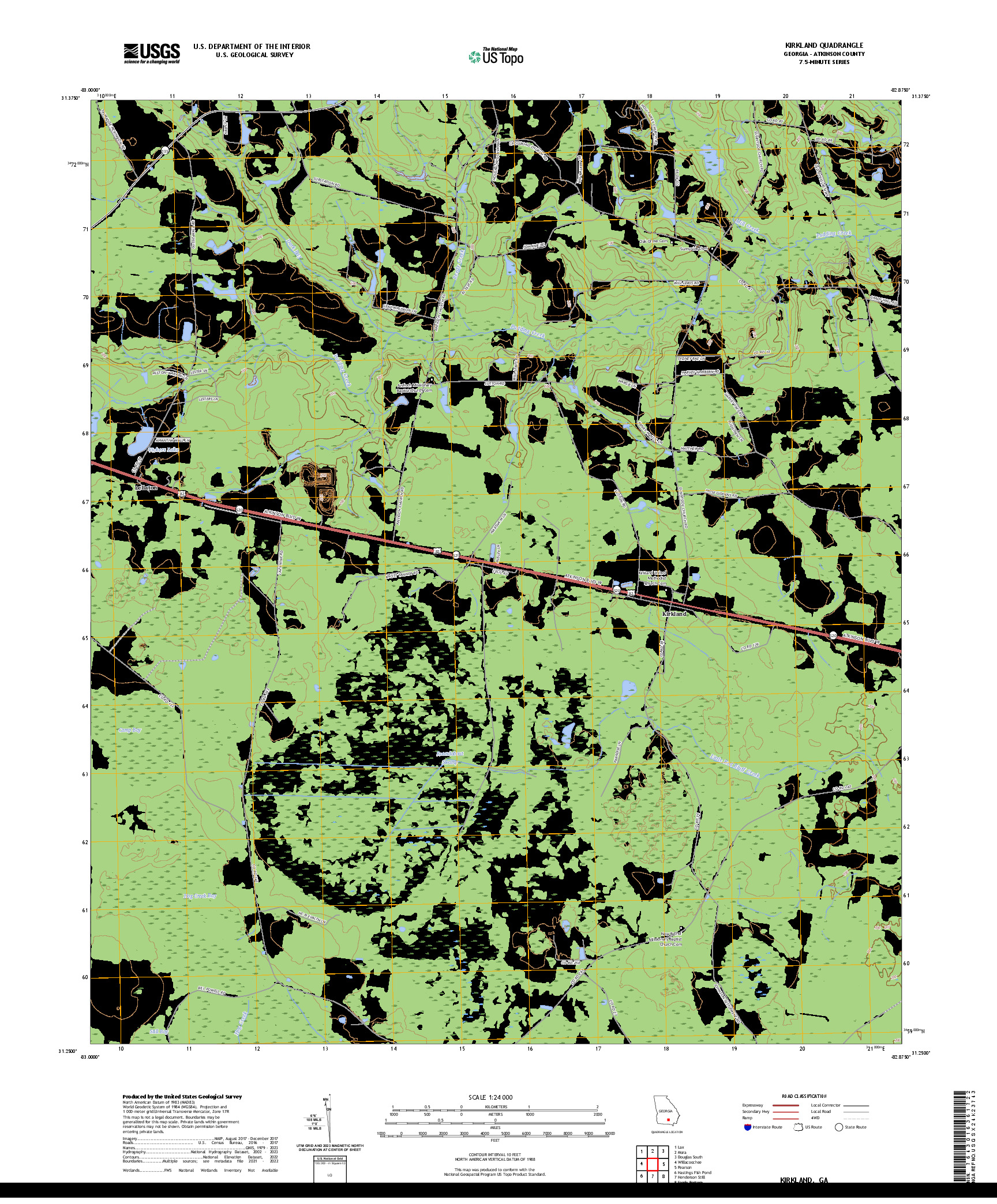 US TOPO 7.5-MINUTE MAP FOR KIRKLAND, GA
