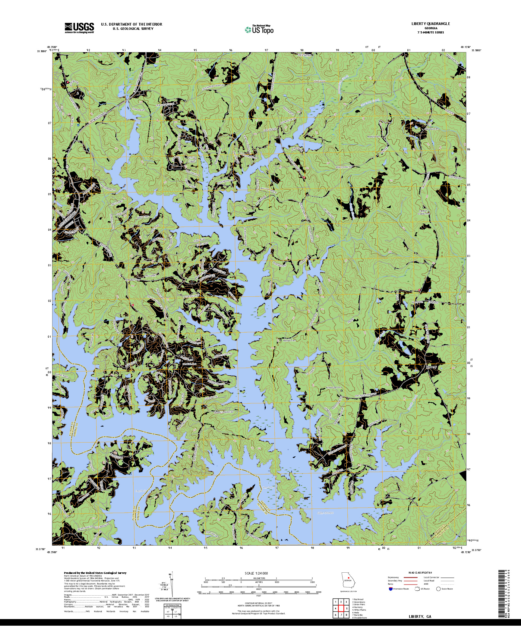 US TOPO 7.5-MINUTE MAP FOR LIBERTY, GA