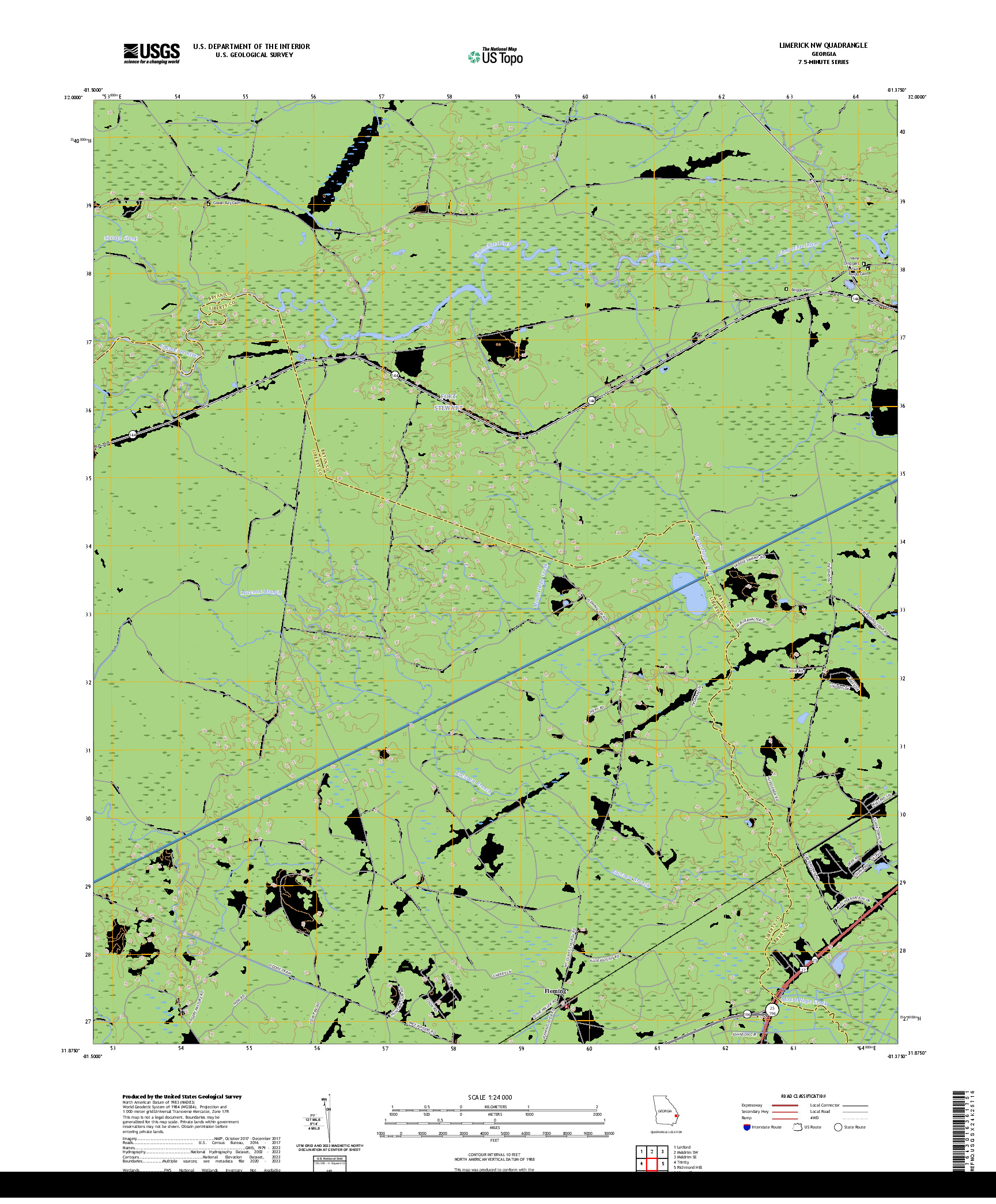 US TOPO 7.5-MINUTE MAP FOR LIMERICK NW, GA