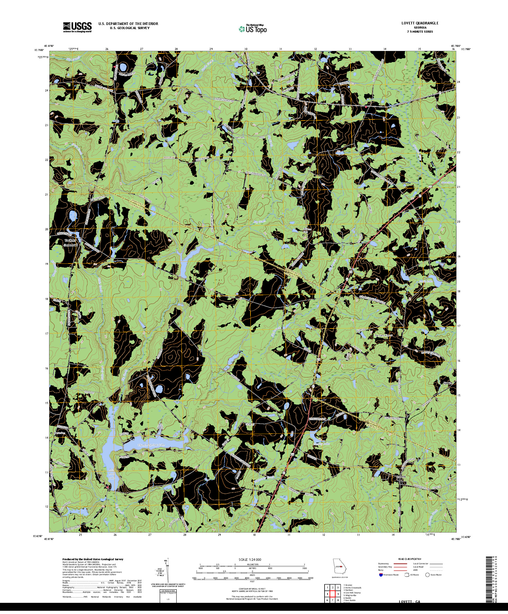 US TOPO 7.5-MINUTE MAP FOR LOVETT, GA