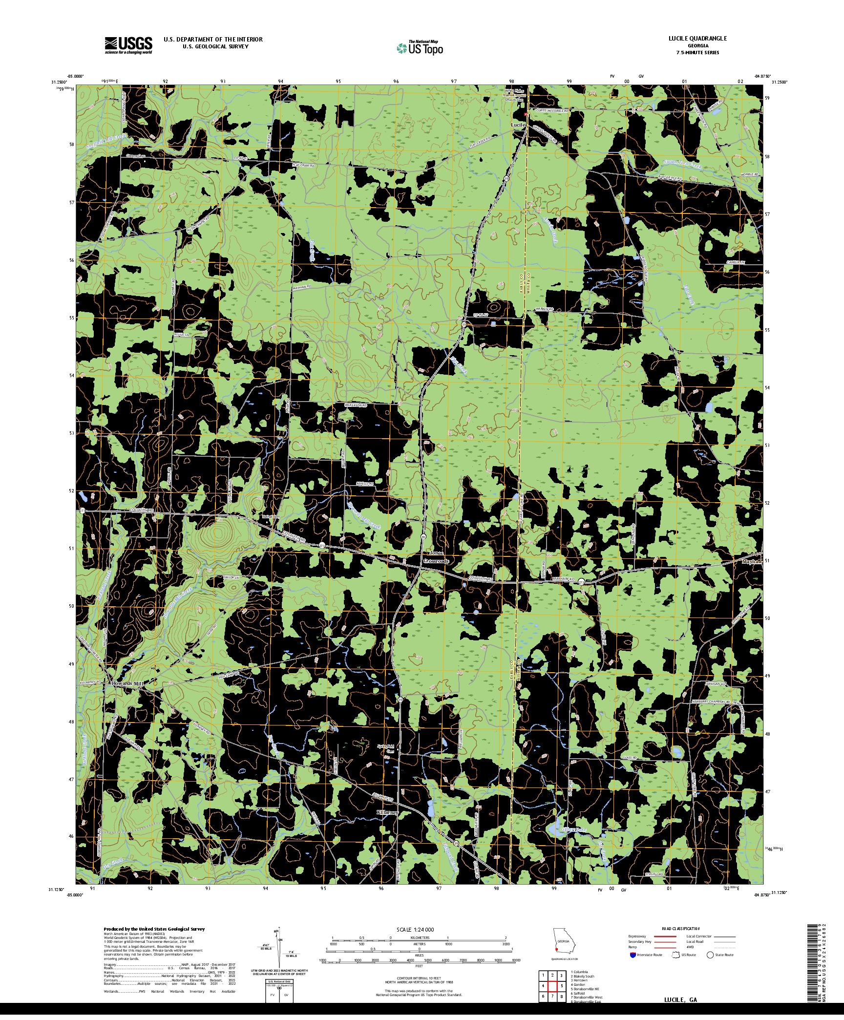 US TOPO 7.5-MINUTE MAP FOR LUCILE, GA