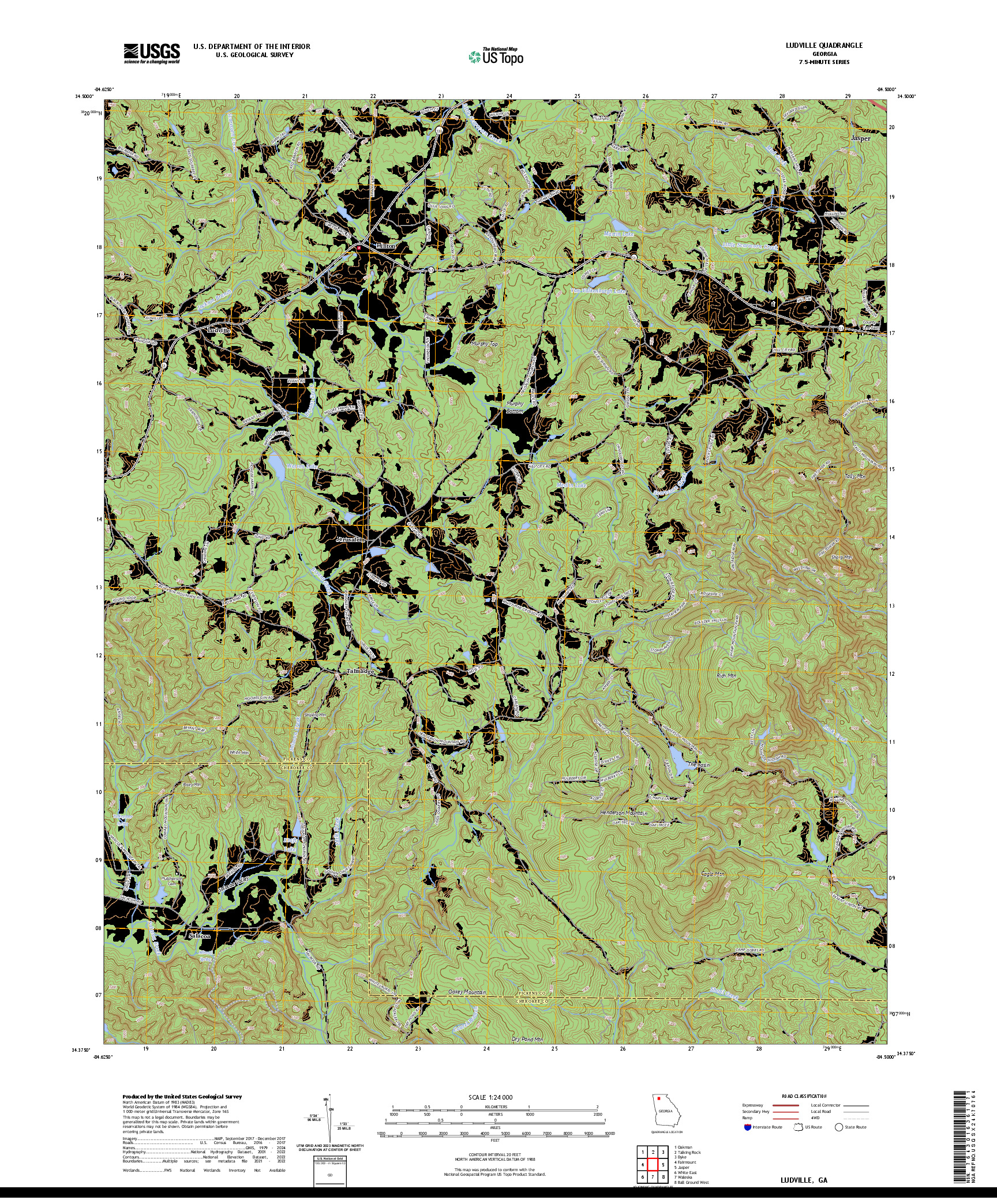 US TOPO 7.5-MINUTE MAP FOR LUDVILLE, GA