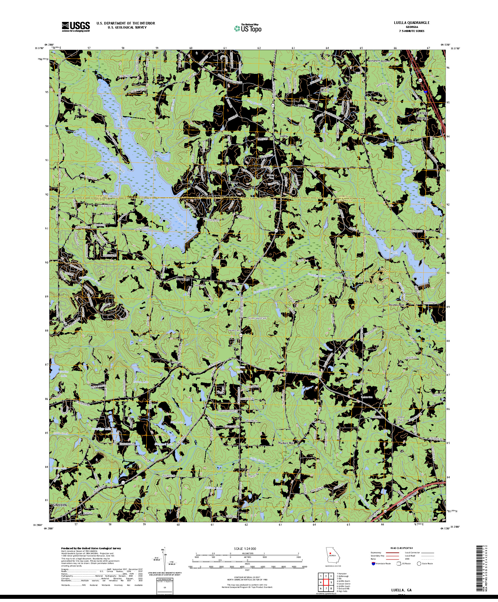 US TOPO 7.5-MINUTE MAP FOR LUELLA, GA