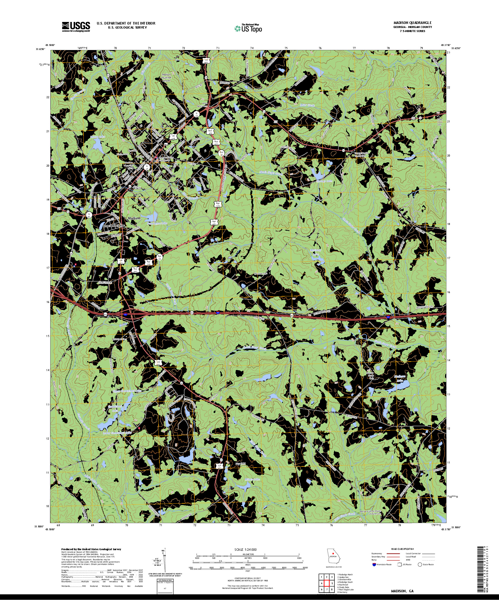US TOPO 7.5-MINUTE MAP FOR MADISON, GA
