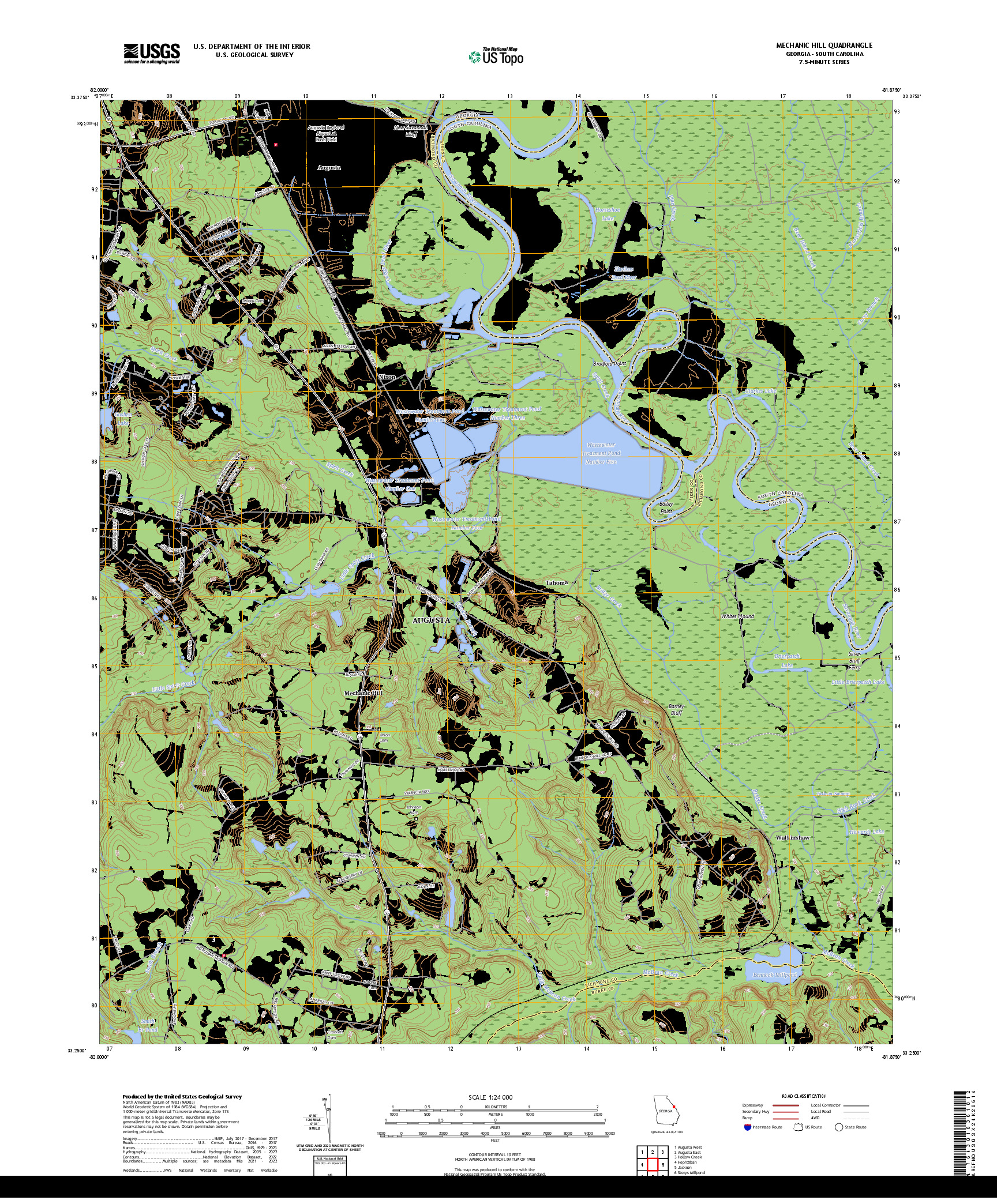 US TOPO 7.5-MINUTE MAP FOR MECHANIC HILL, GA,SC