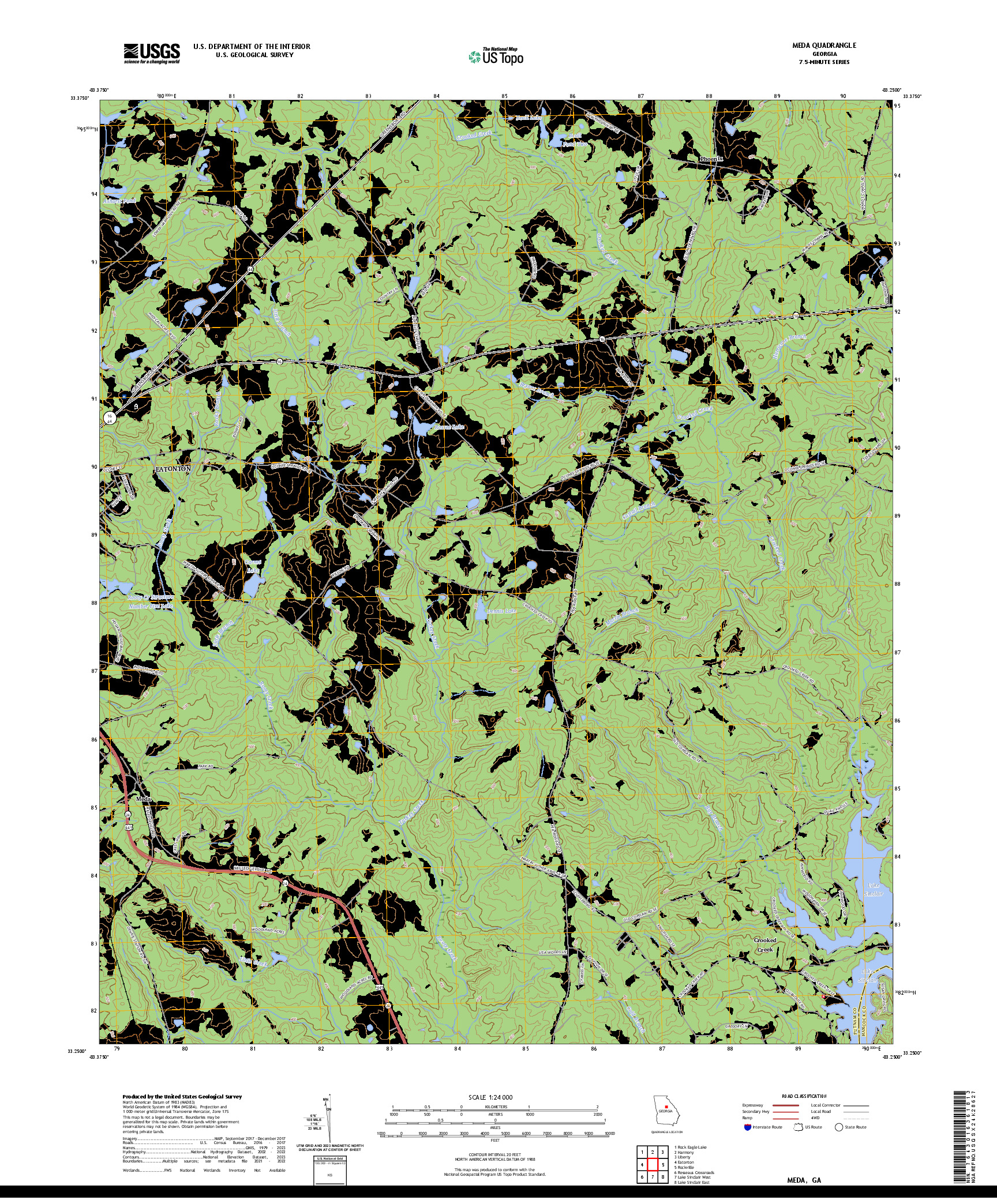 US TOPO 7.5-MINUTE MAP FOR MEDA, GA