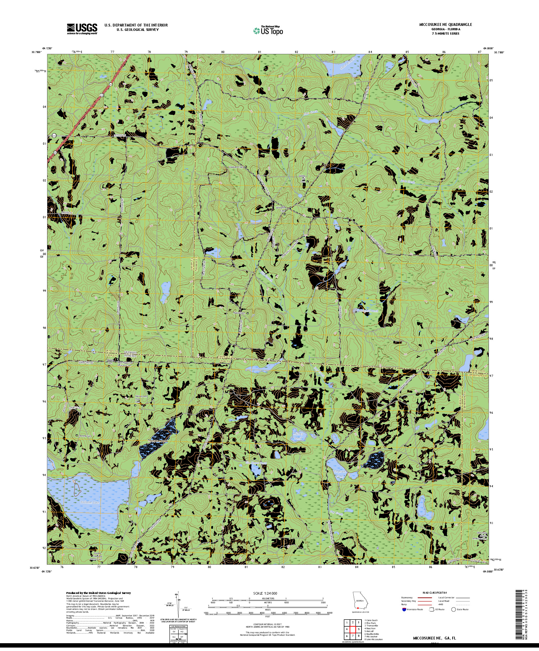 US TOPO 7.5-MINUTE MAP FOR MICCOSUKEE NE, GA,FL