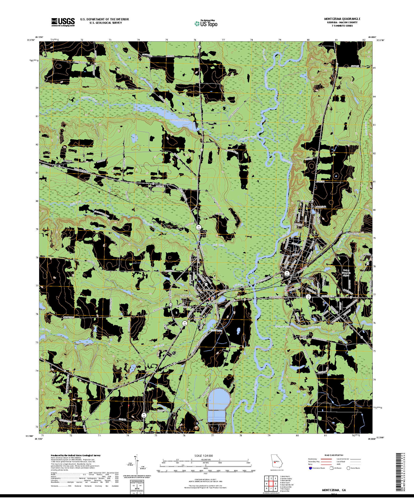 US TOPO 7.5-MINUTE MAP FOR MONTEZUMA, GA
