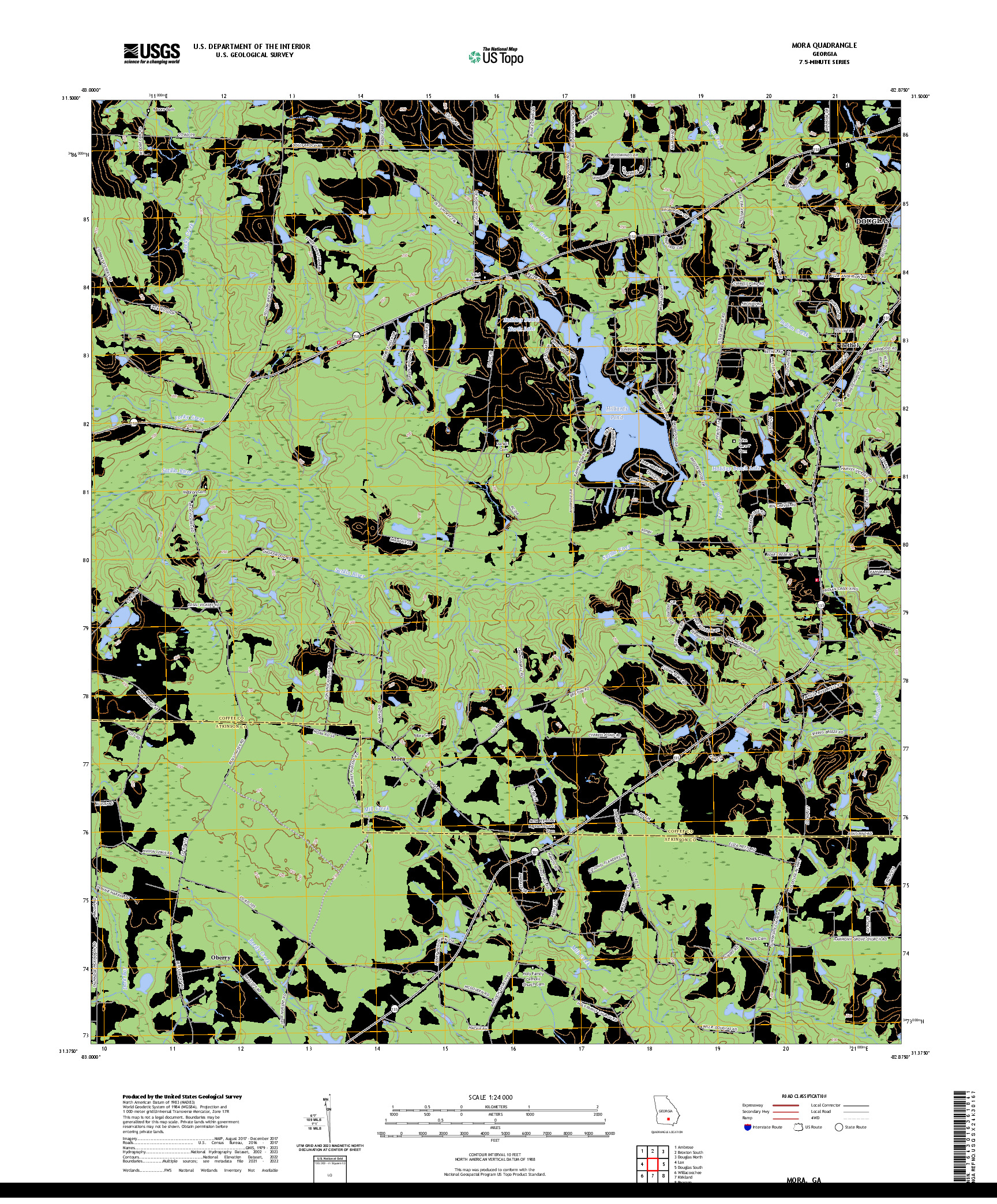 US TOPO 7.5-MINUTE MAP FOR MORA, GA