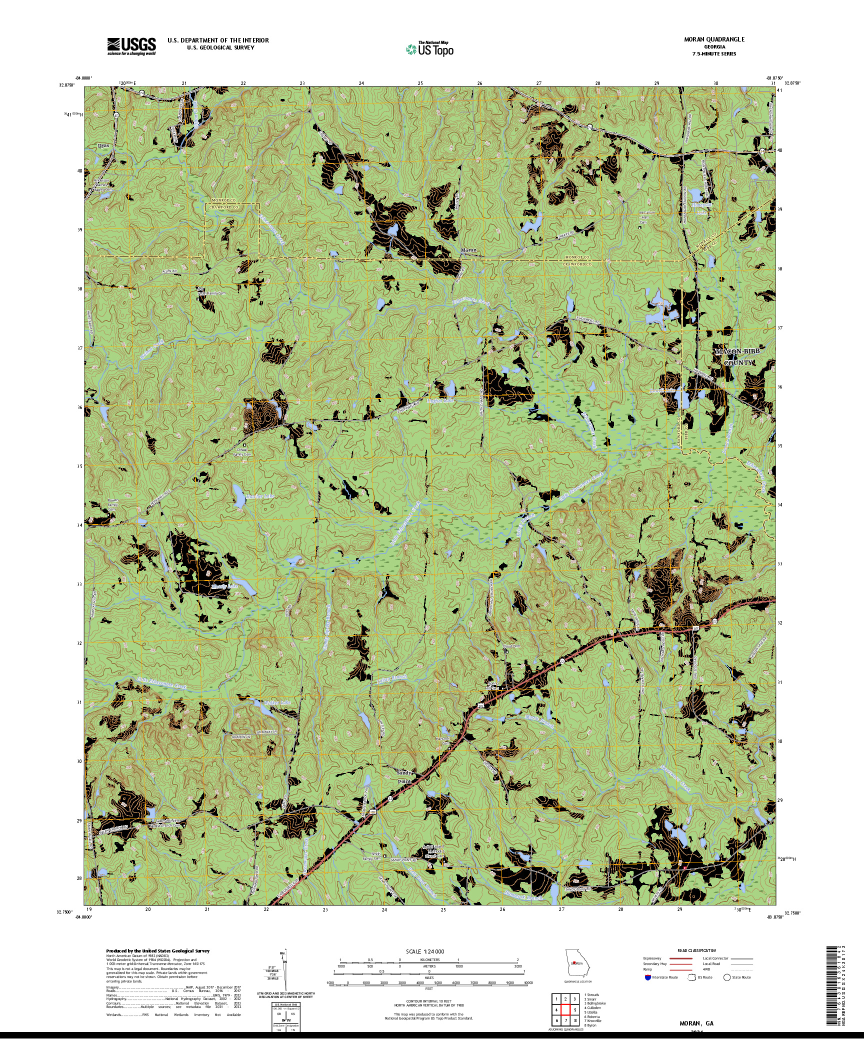 US TOPO 7.5-MINUTE MAP FOR MORAN, GA