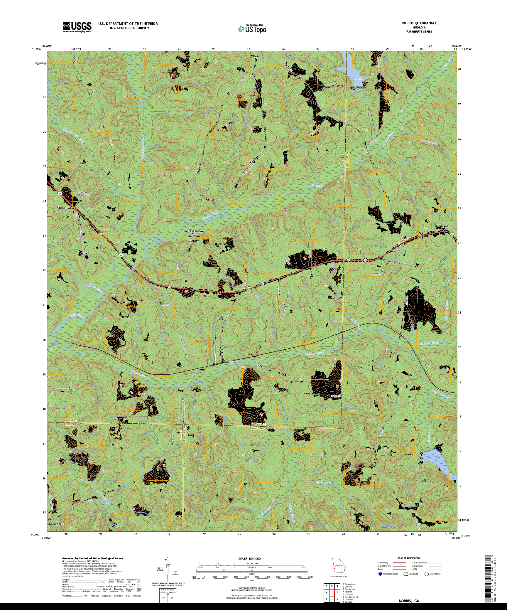 US TOPO 7.5-MINUTE MAP FOR MORRIS, GA