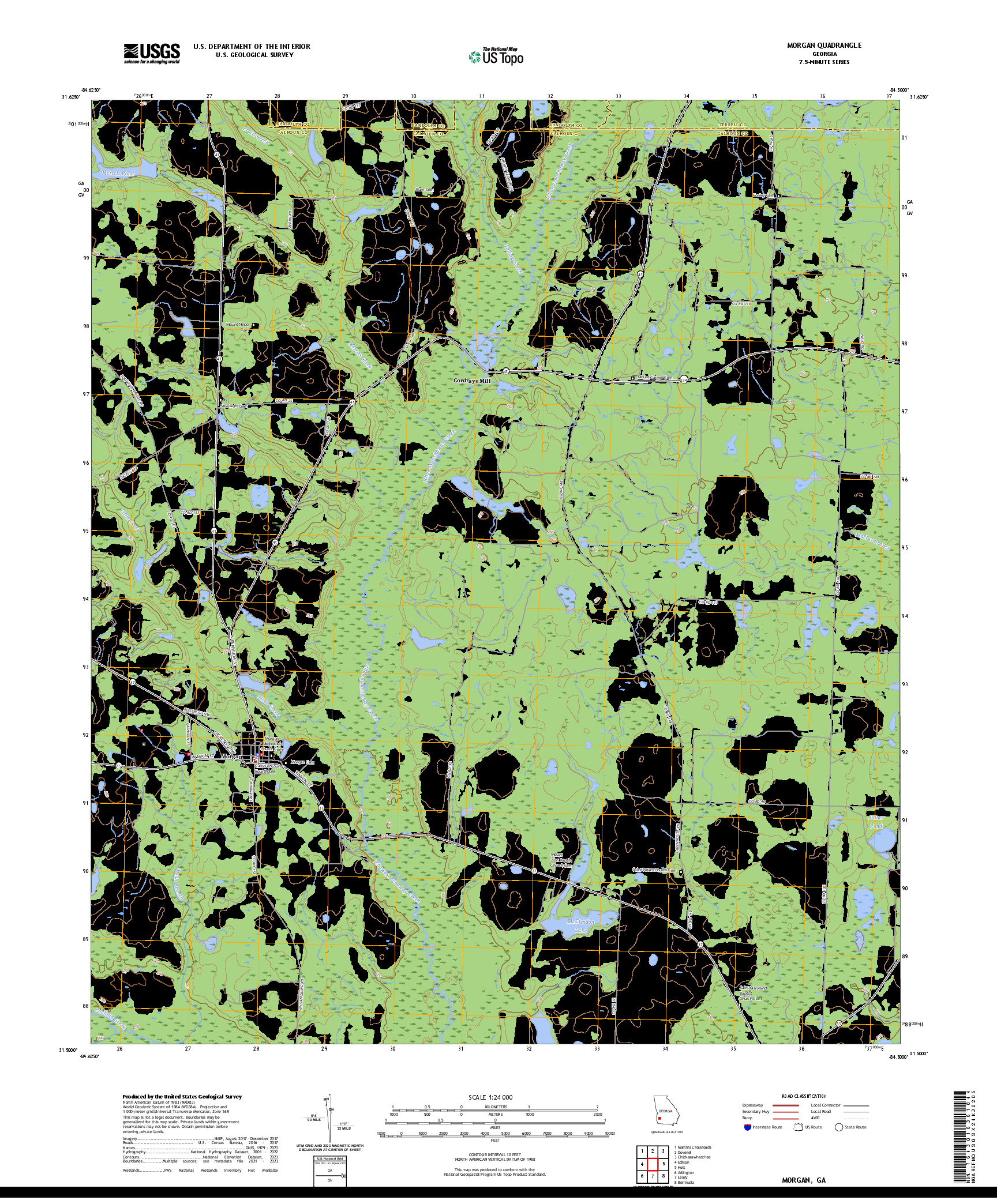 US TOPO 7.5-MINUTE MAP FOR MORGAN, GA