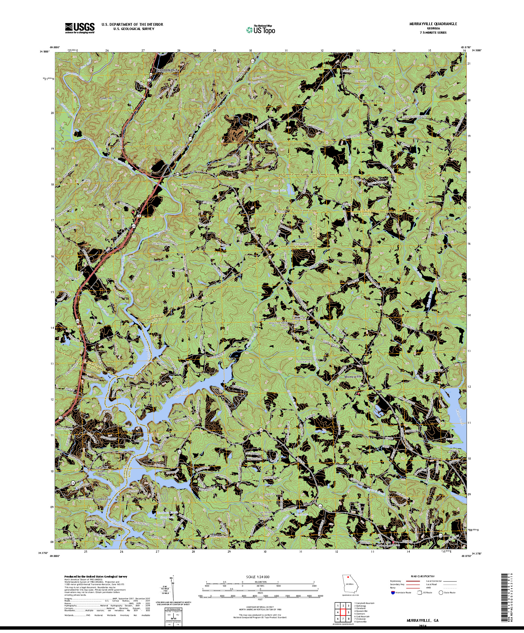 US TOPO 7.5-MINUTE MAP FOR MURRAYVILLE, GA