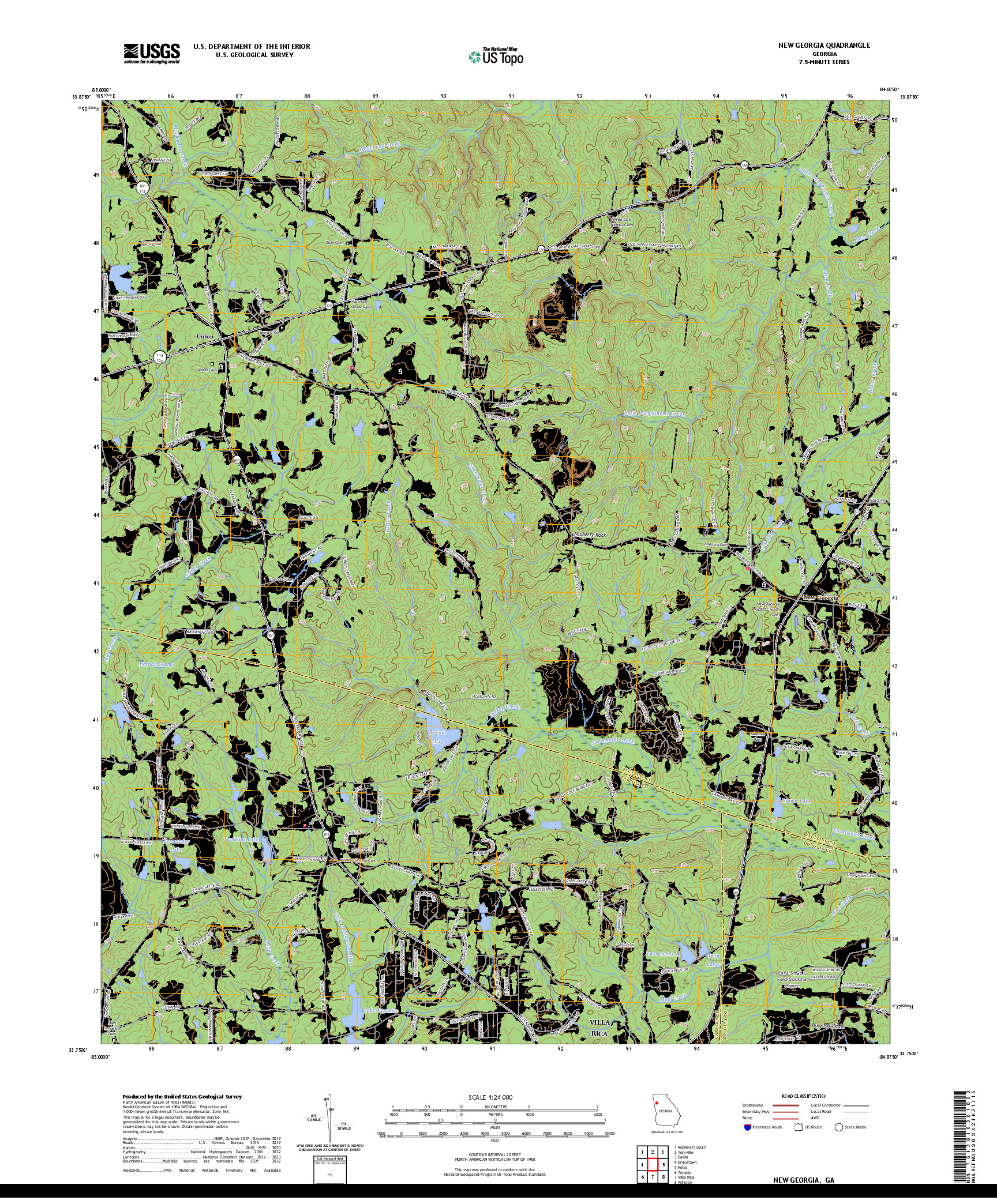 US TOPO 7.5-MINUTE MAP FOR NEW GEORGIA, GA