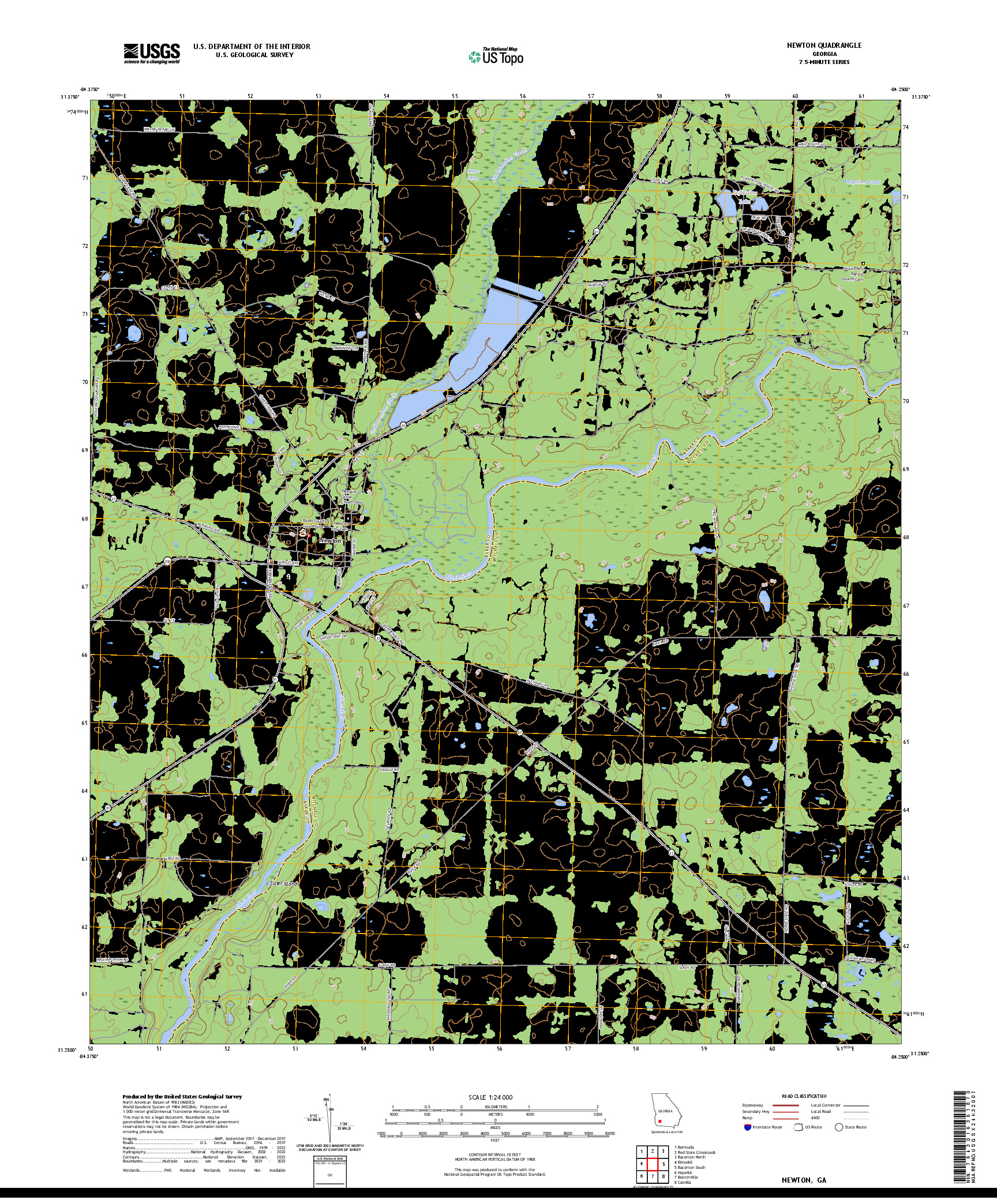 US TOPO 7.5-MINUTE MAP FOR NEWTON, GA