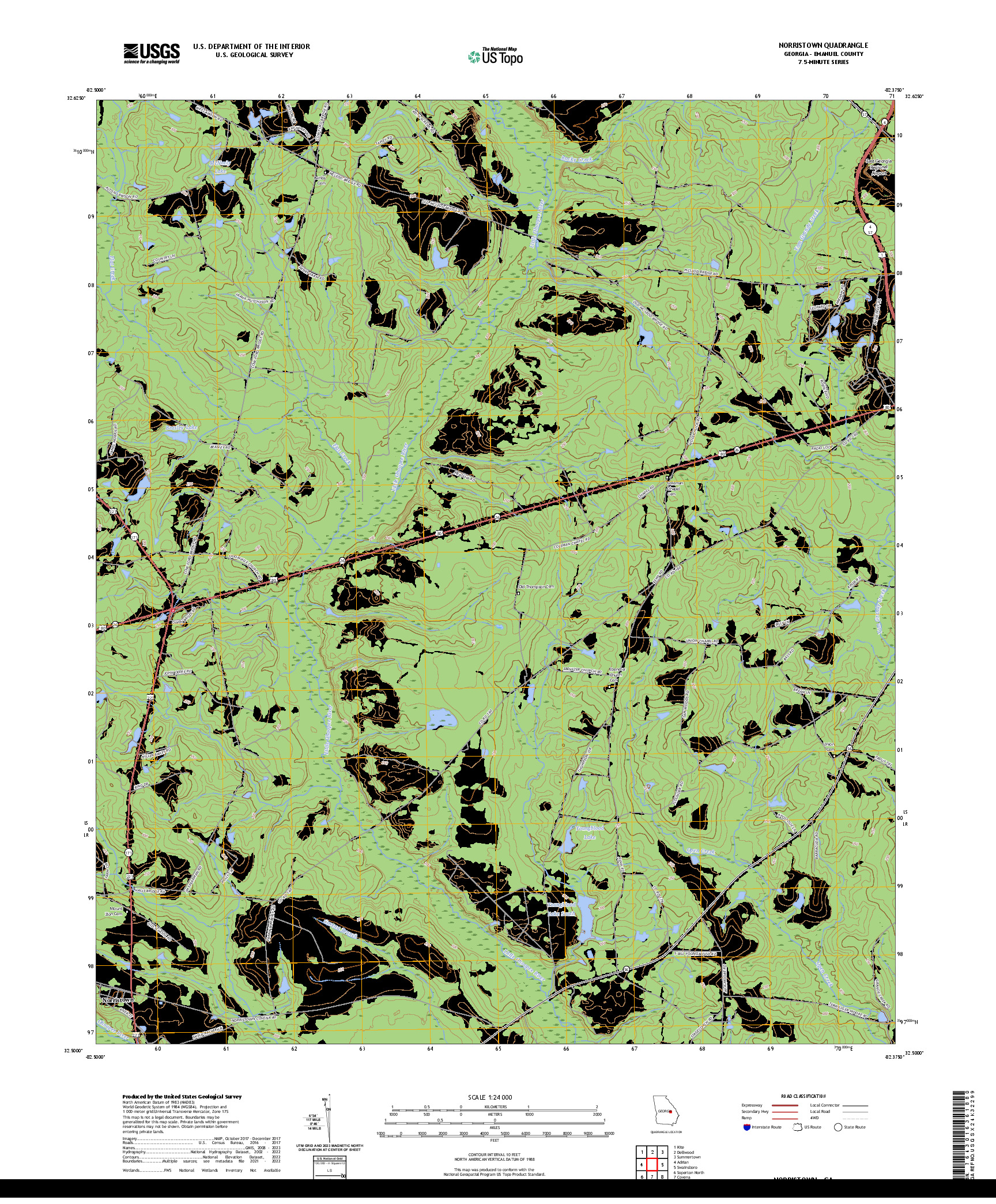 US TOPO 7.5-MINUTE MAP FOR NORRISTOWN, GA