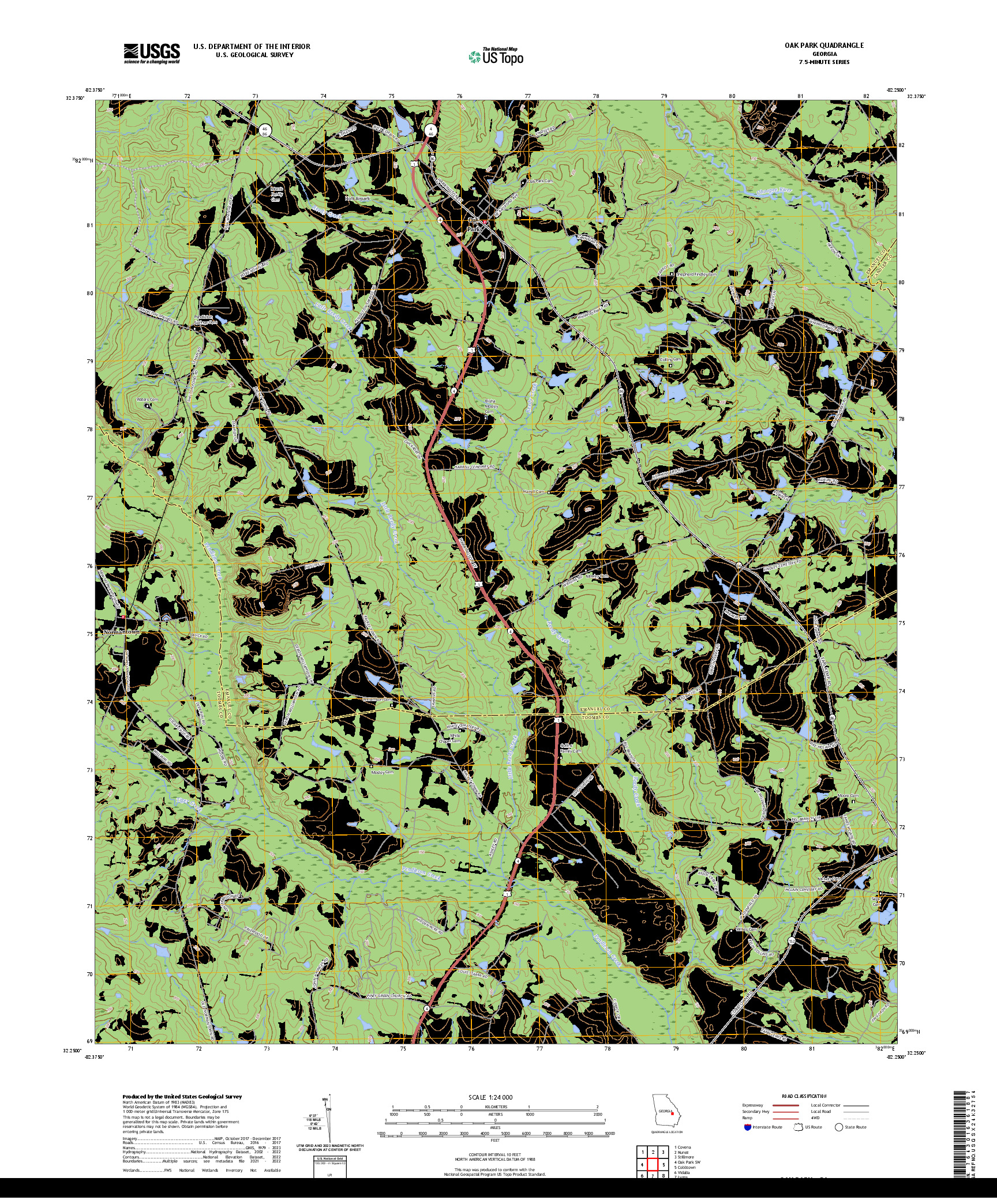 US TOPO 7.5-MINUTE MAP FOR OAK PARK, GA