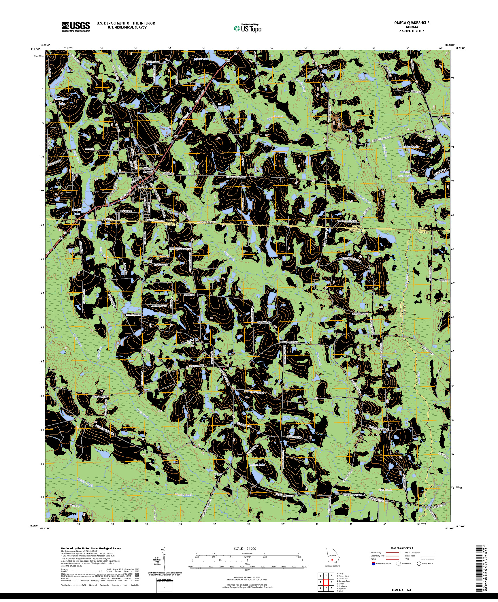 US TOPO 7.5-MINUTE MAP FOR OMEGA, GA