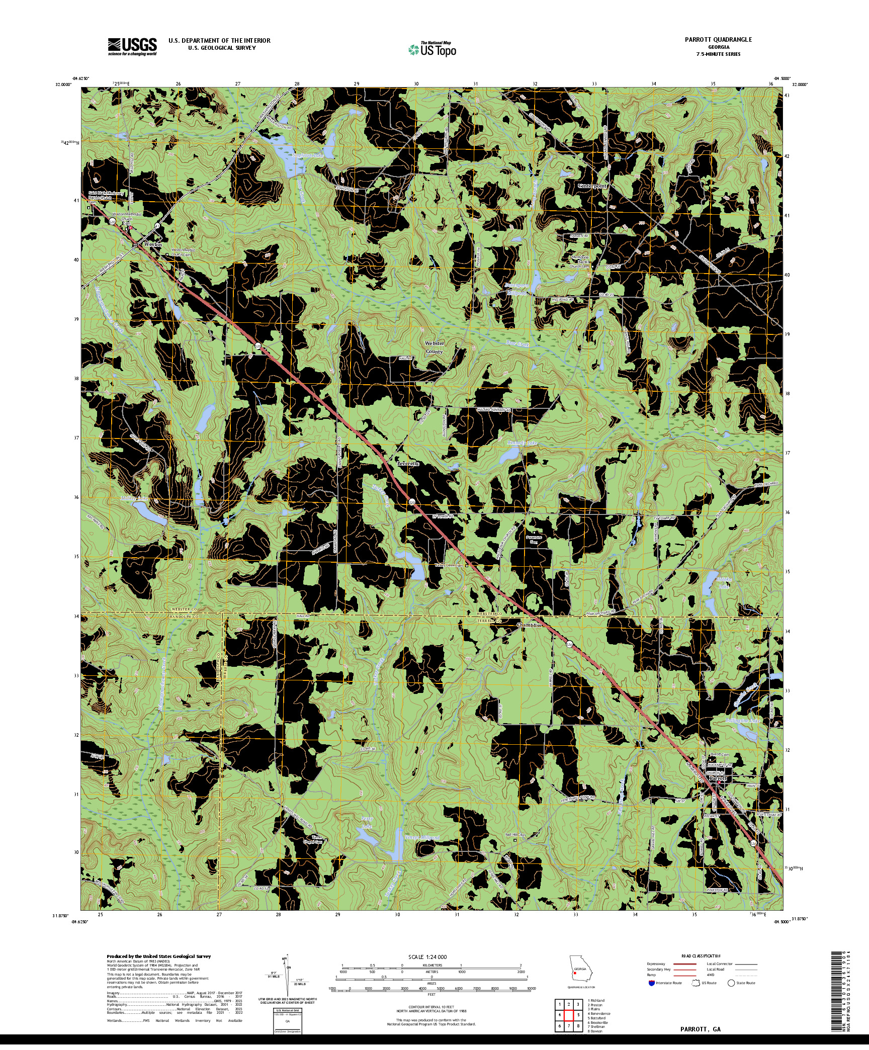 US TOPO 7.5-MINUTE MAP FOR PARROTT, GA
