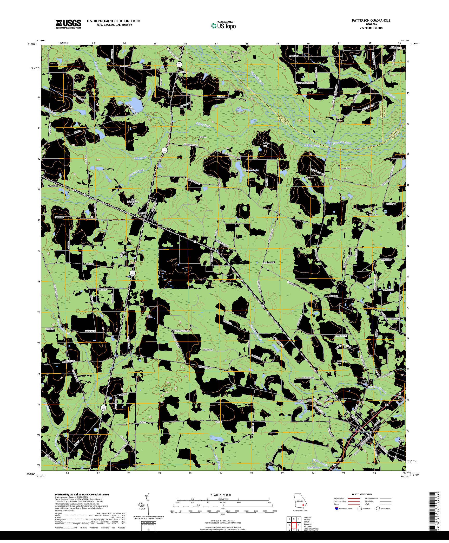 US TOPO 7.5-MINUTE MAP FOR PATTERSON, GA
