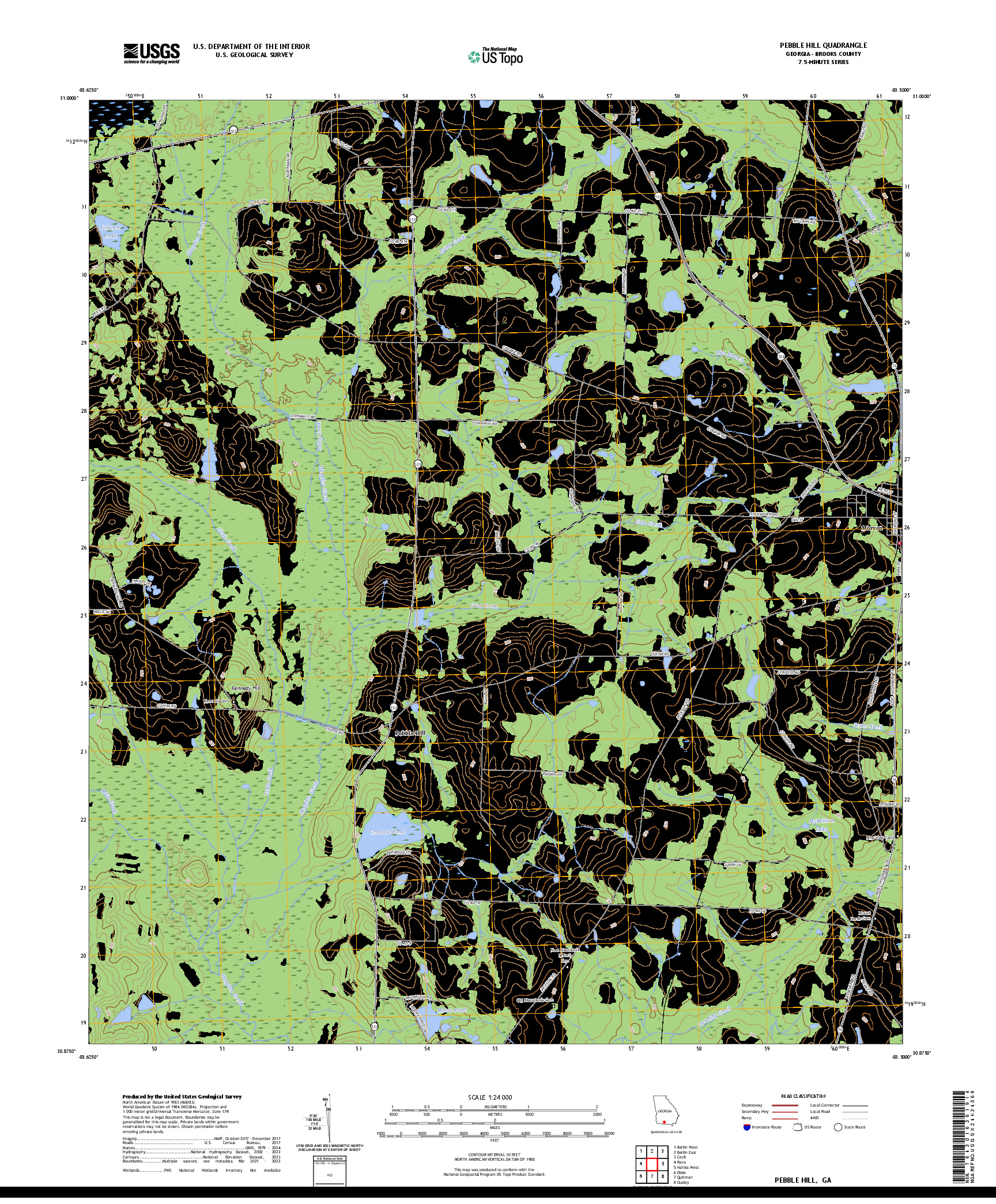 US TOPO 7.5-MINUTE MAP FOR PEBBLE HILL, GA