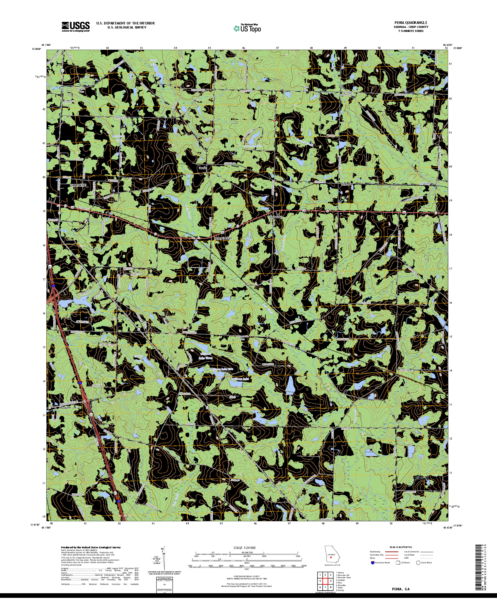 US TOPO 7.5-MINUTE MAP FOR PENIA, GA