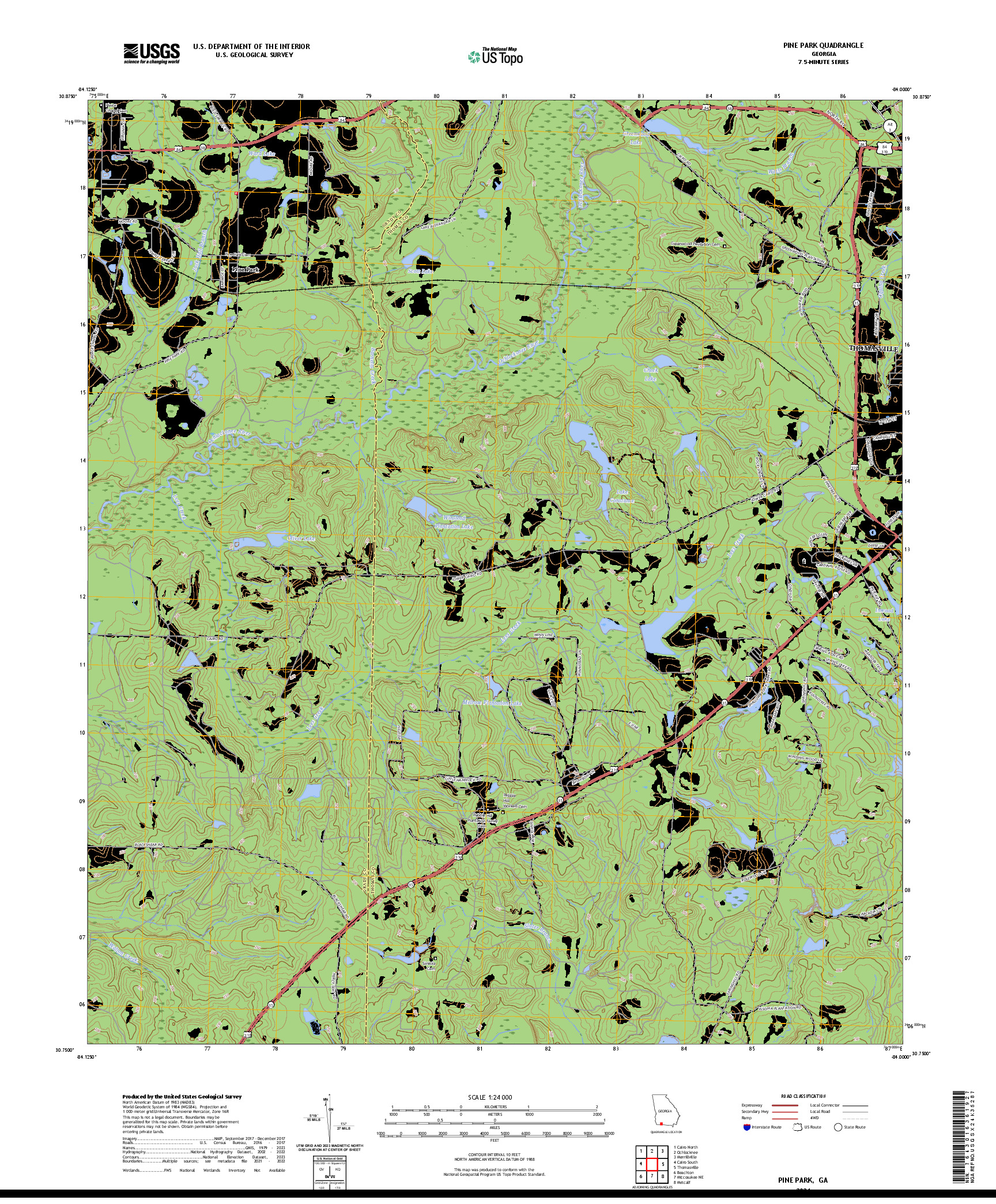 US TOPO 7.5-MINUTE MAP FOR PINE PARK, GA