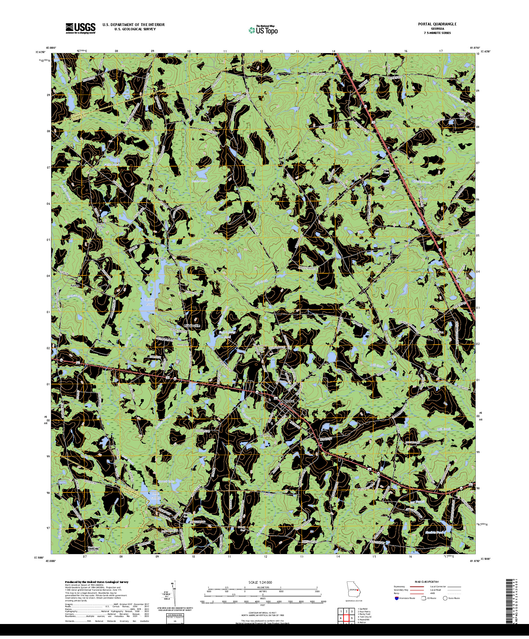 US TOPO 7.5-MINUTE MAP FOR PORTAL, GA