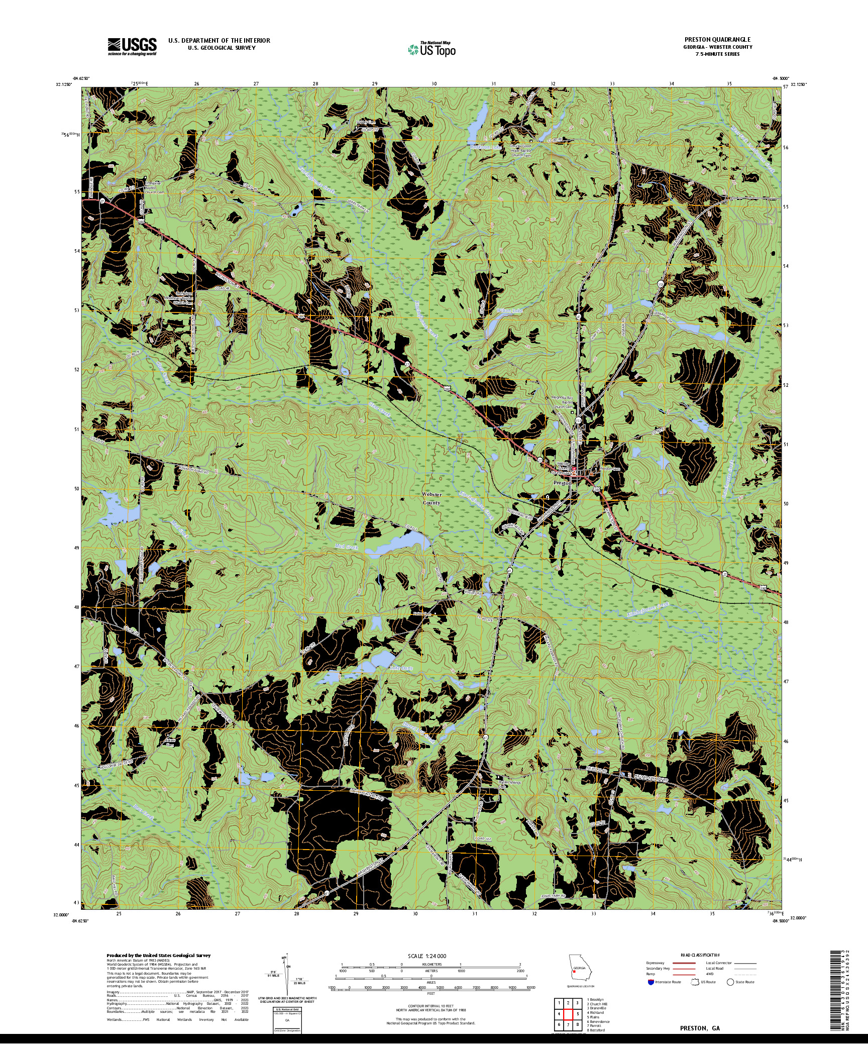 US TOPO 7.5-MINUTE MAP FOR PRESTON, GA