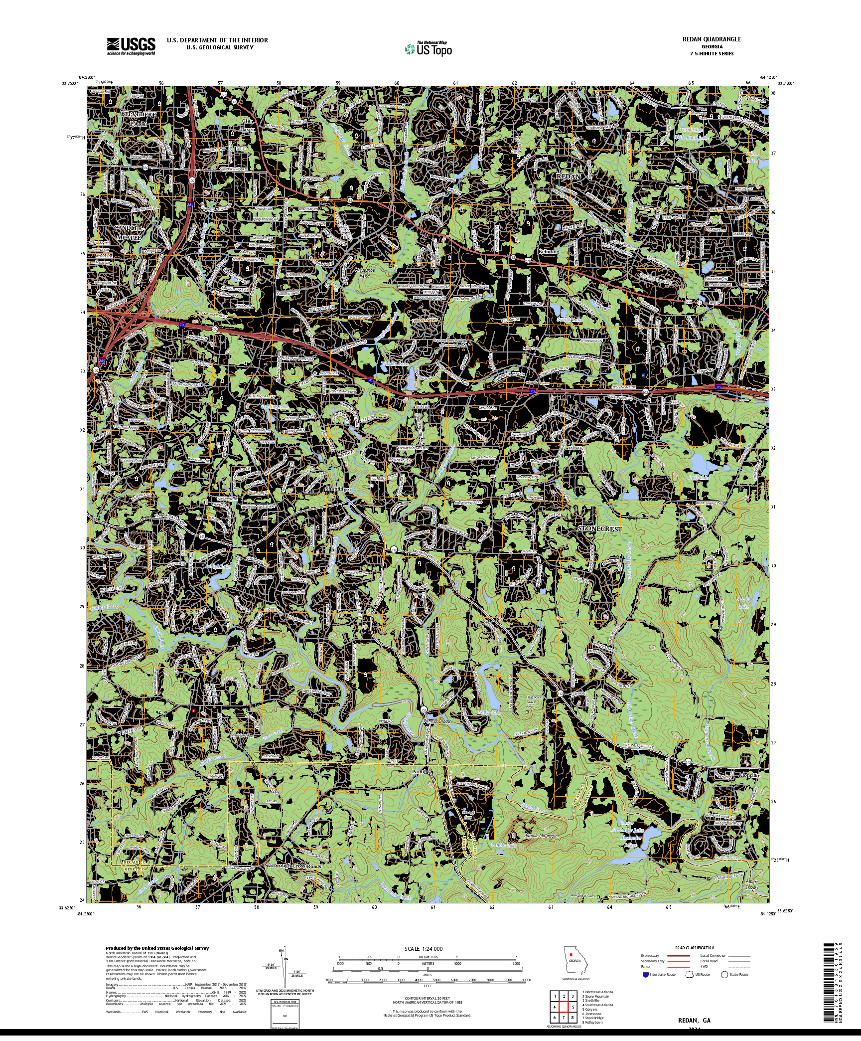 US TOPO 7.5-MINUTE MAP FOR REDAN, GA