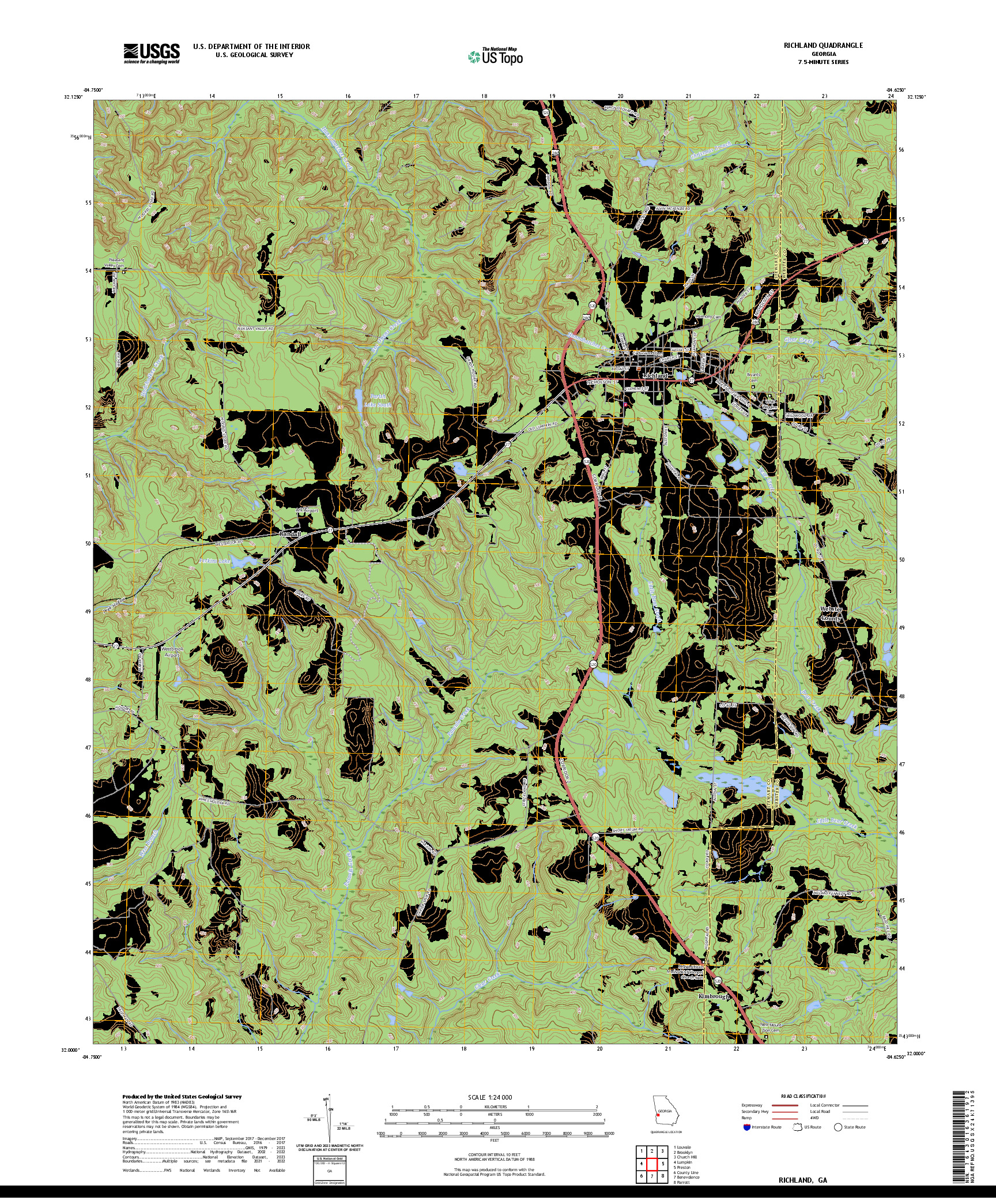 US TOPO 7.5-MINUTE MAP FOR RICHLAND, GA